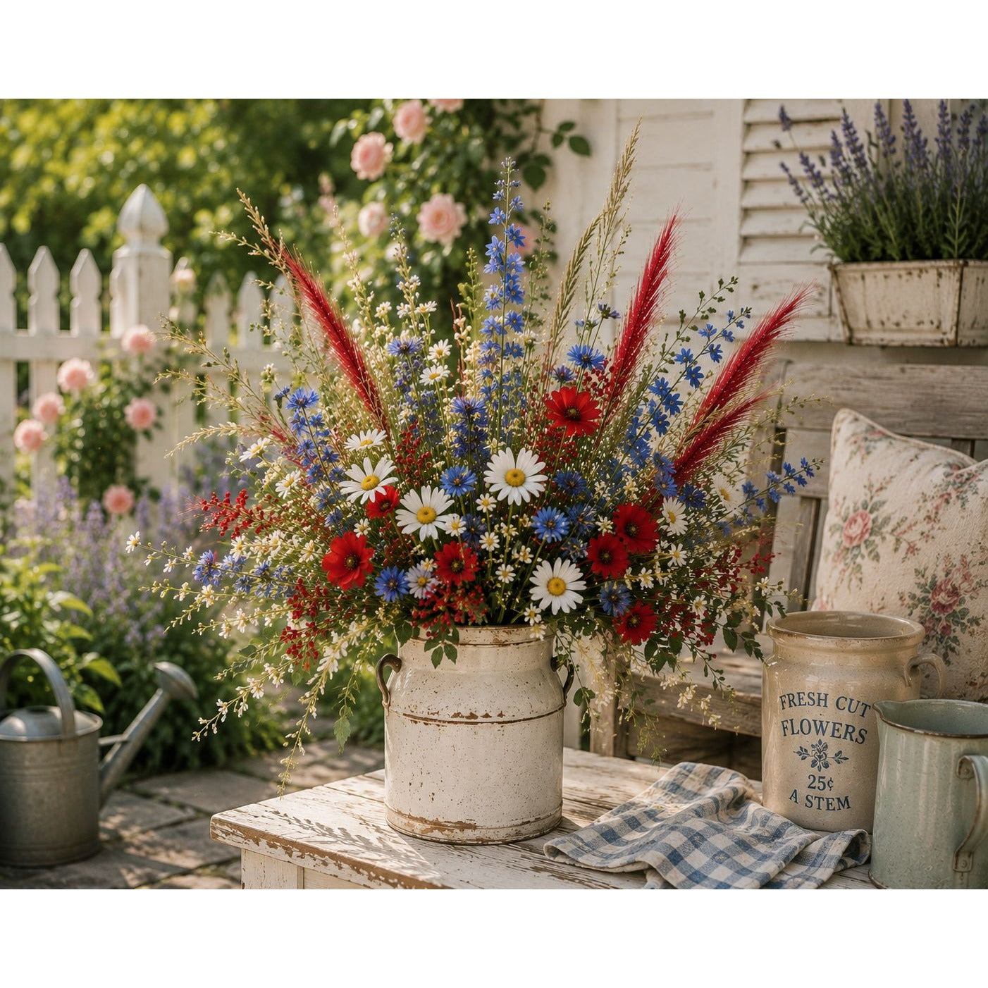 Red Artificial Pampas Grass Stems Set of 3, 20 Inch Faux Pampas Grass, Wispy Floral Filler, Farmhouse Vase Decor, Holiday Arrangement