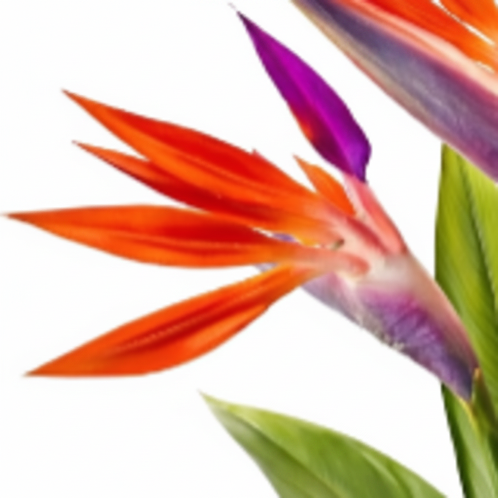 Close-up detail of bird of paradise flower