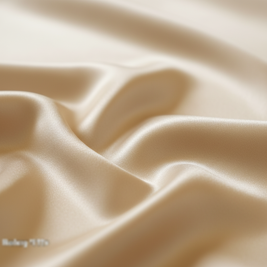 Close-up of cream satin scarf 19x19 showing luxurious texture