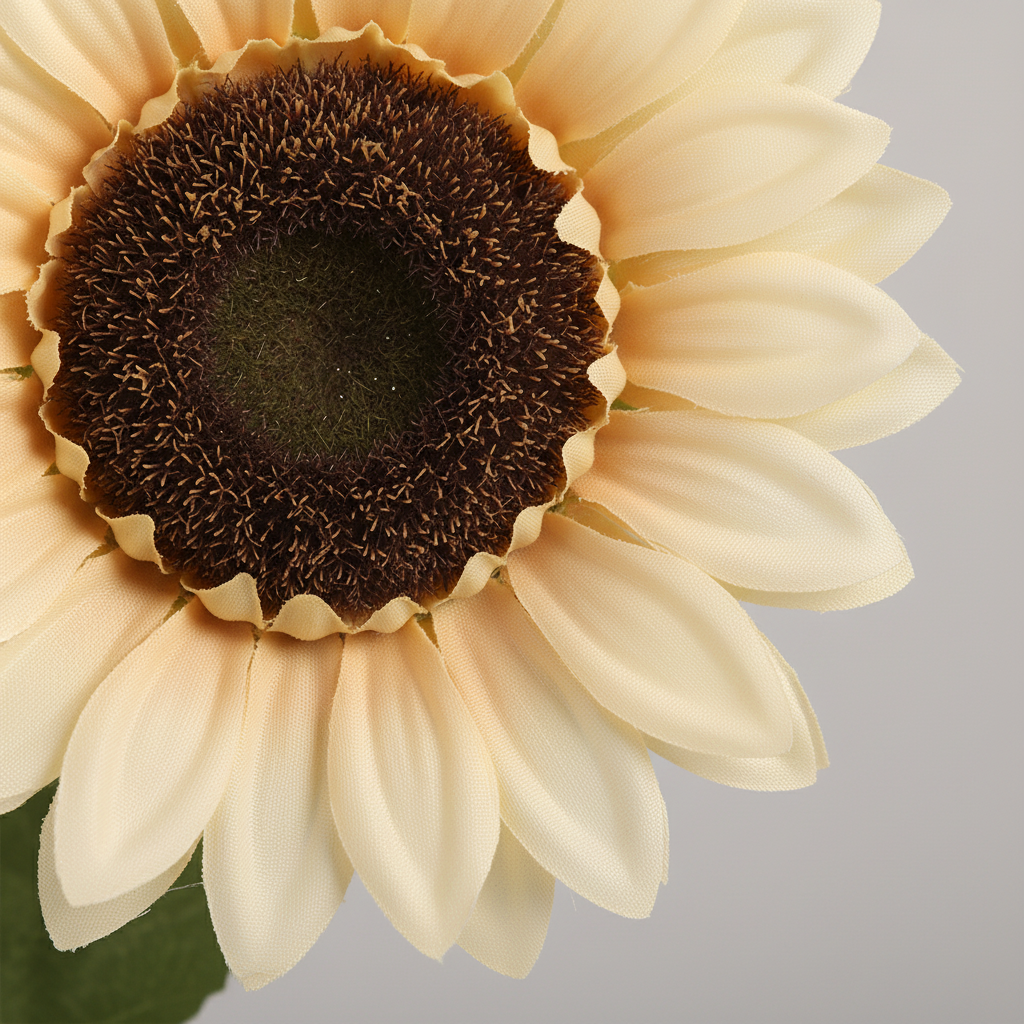 Close-up of cream sunflower details