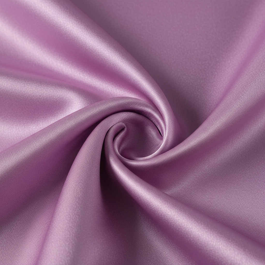 Close-up of lilac lavender satin fabric texture