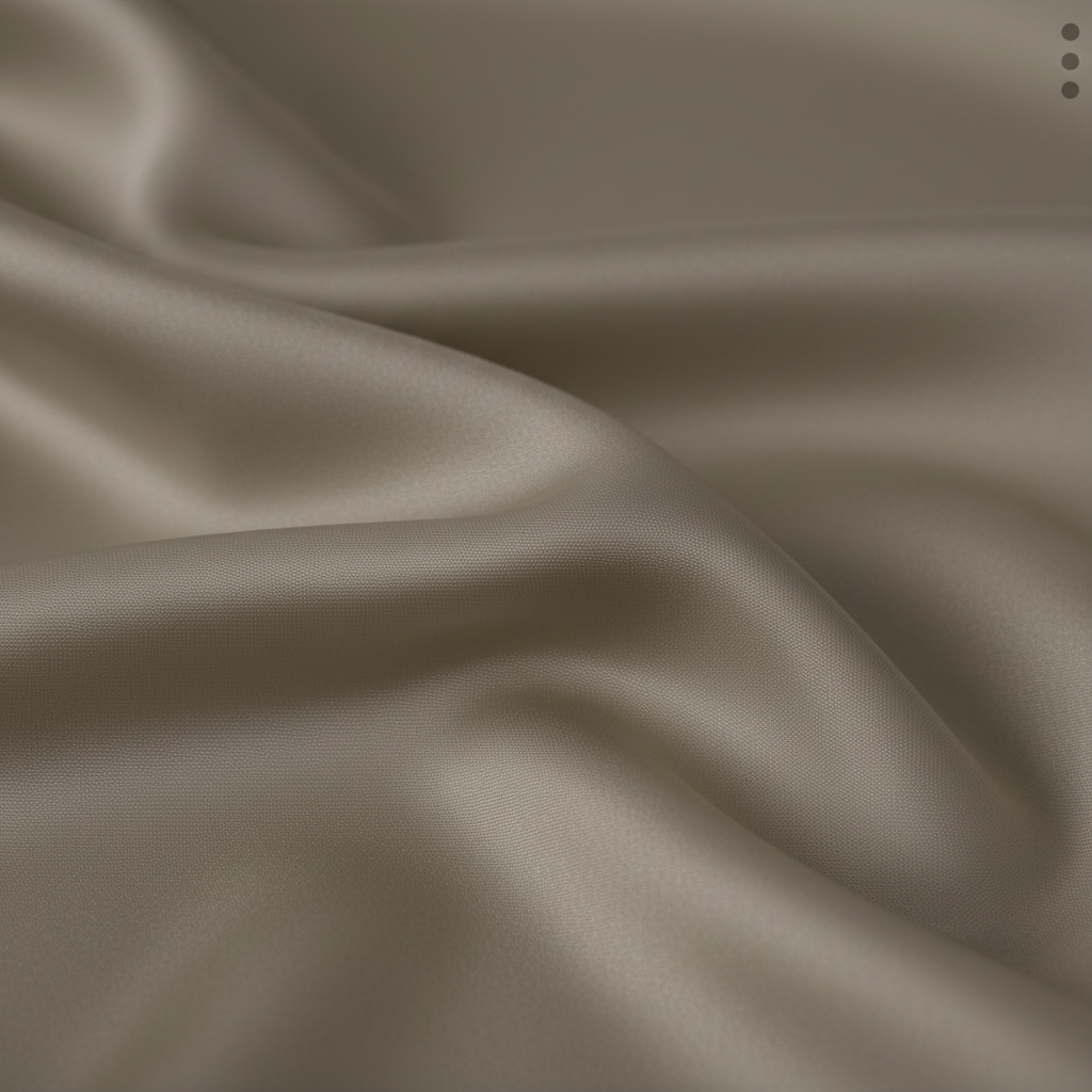 Close-up of taupe tan satin wild rag 23x23 showing luxurious texture