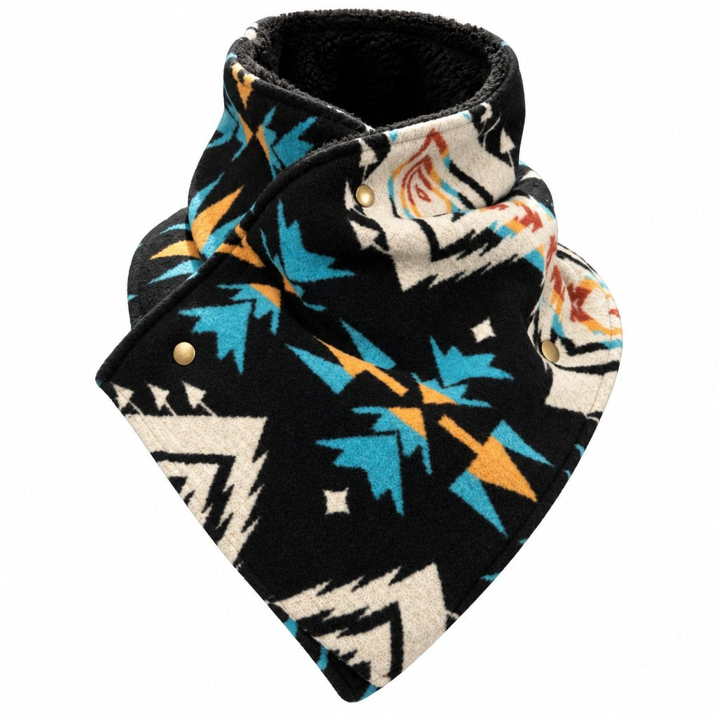 Southwestern Cowl Neck Warmer Scarf 36x9.5 Inch Fleece Lined Cowgirl