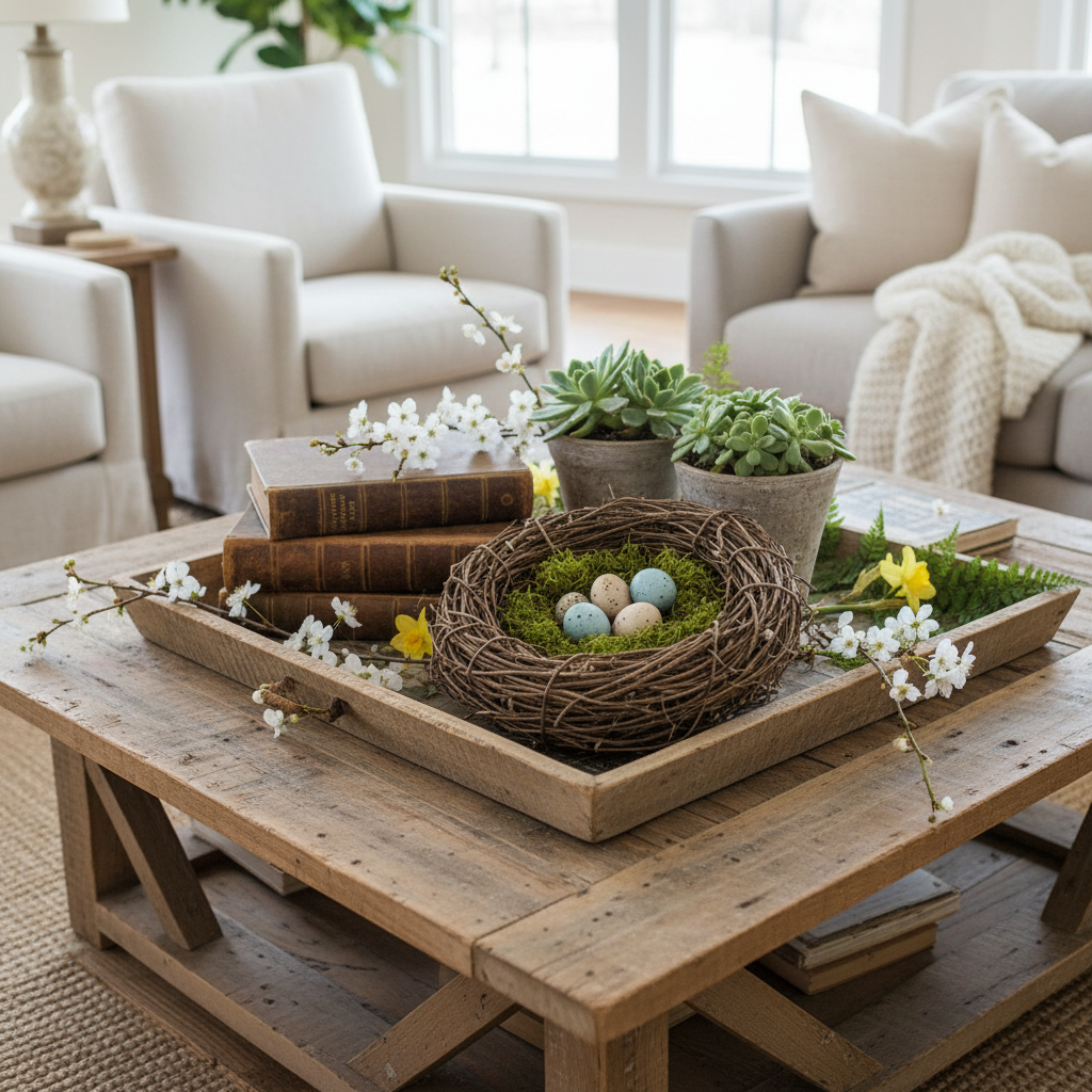 Coffee table vignette styling