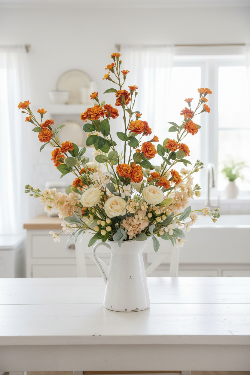 Concept 3 — French Country, White Urn, Soft Cream Companions