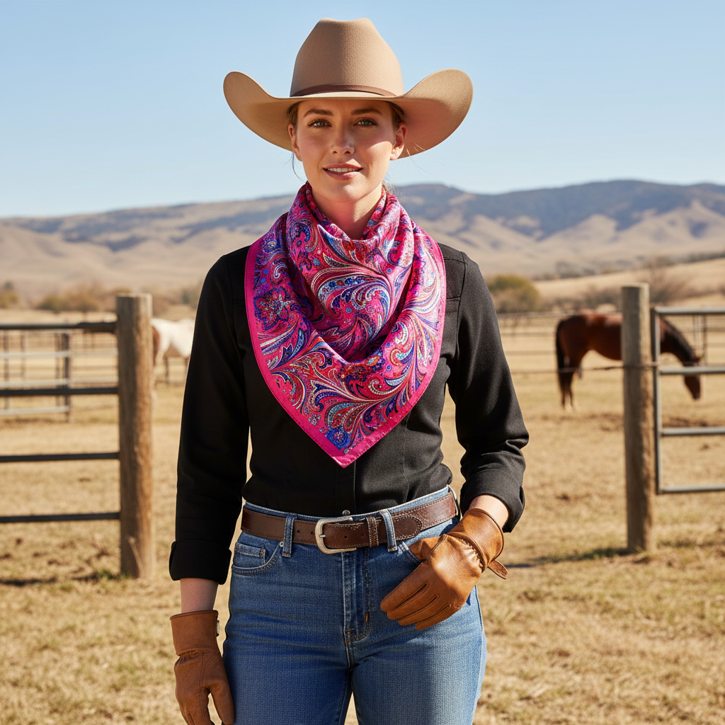 Corrected fuchsia ranch scarf image