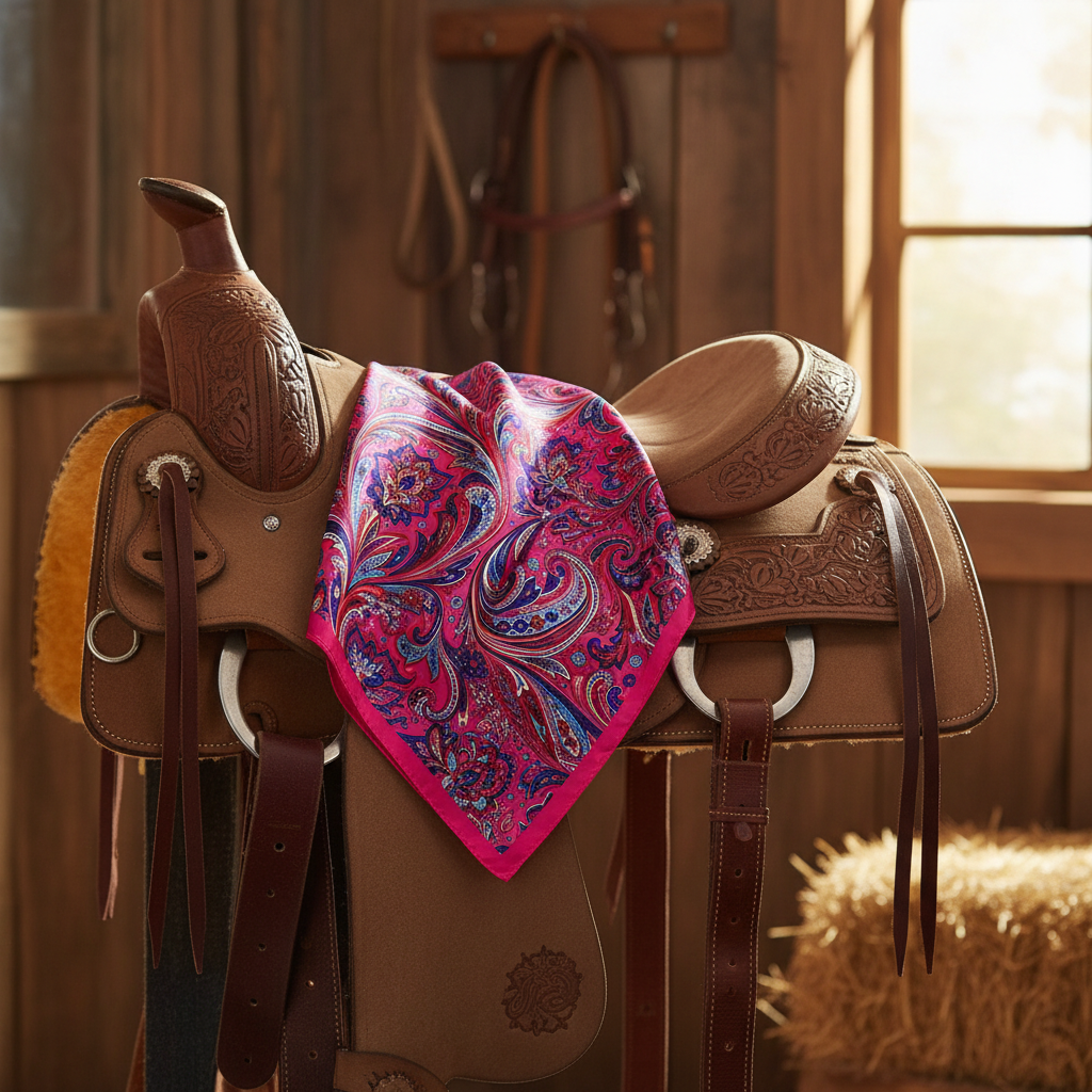 Corrected fuchsia saddle scarf image