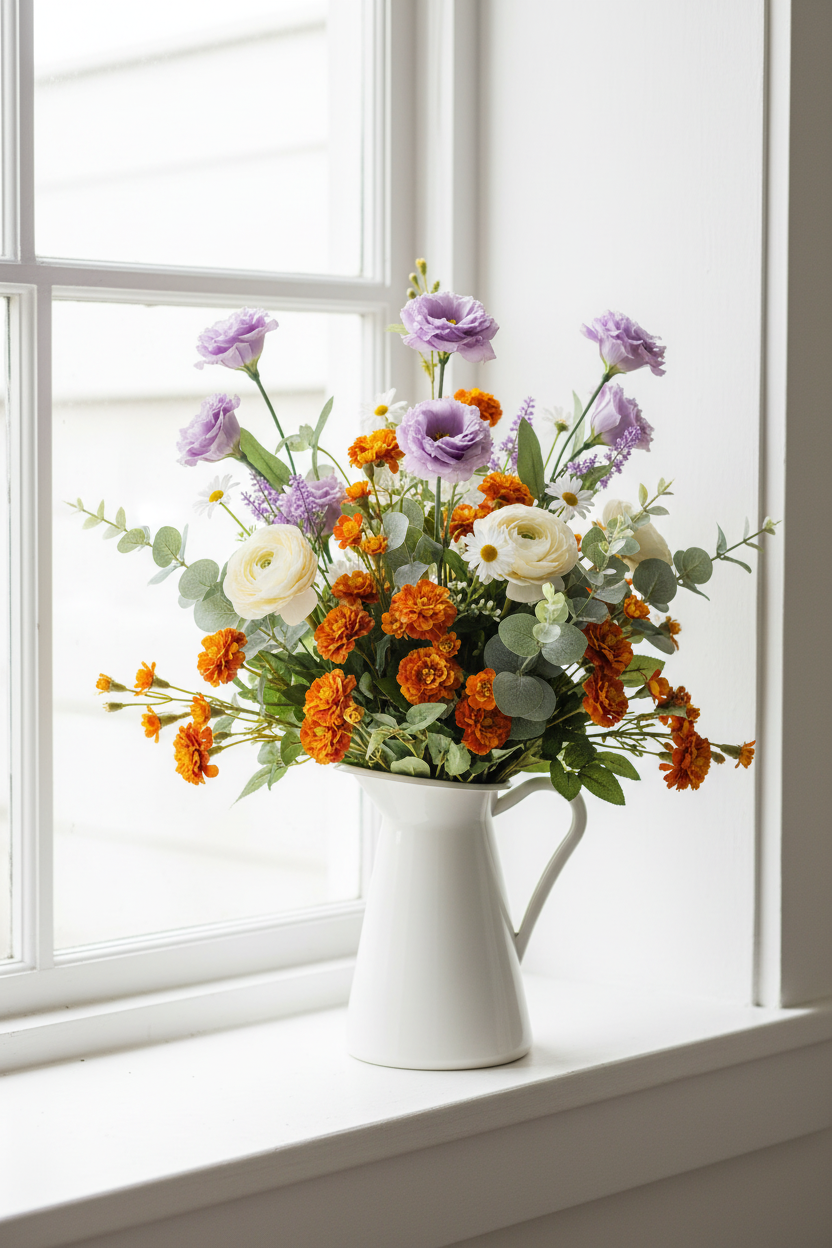 Cottage Bouquet — 12-Inch Marigold Sprays at Low/Mid Zone