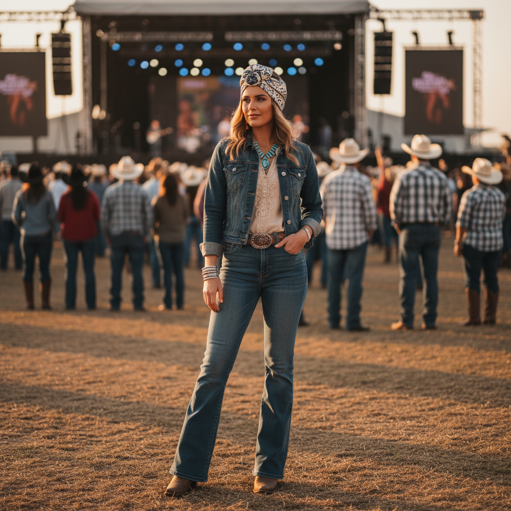 Country concert head wrap