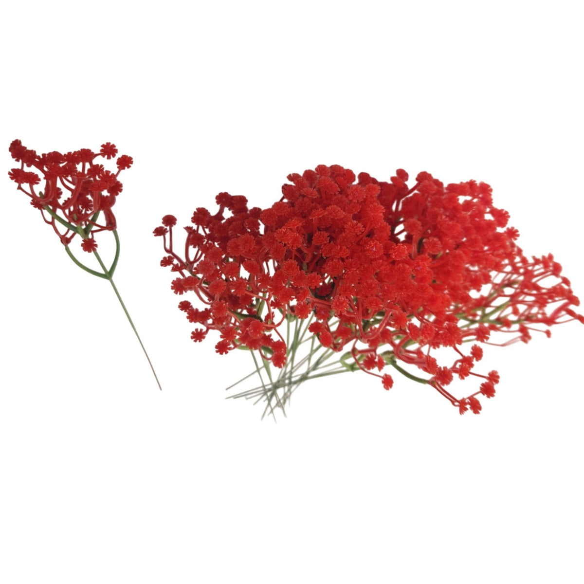 Artificial Candy Cane Poinsettia Set, 37 Red & White Christmas Floral Pieces