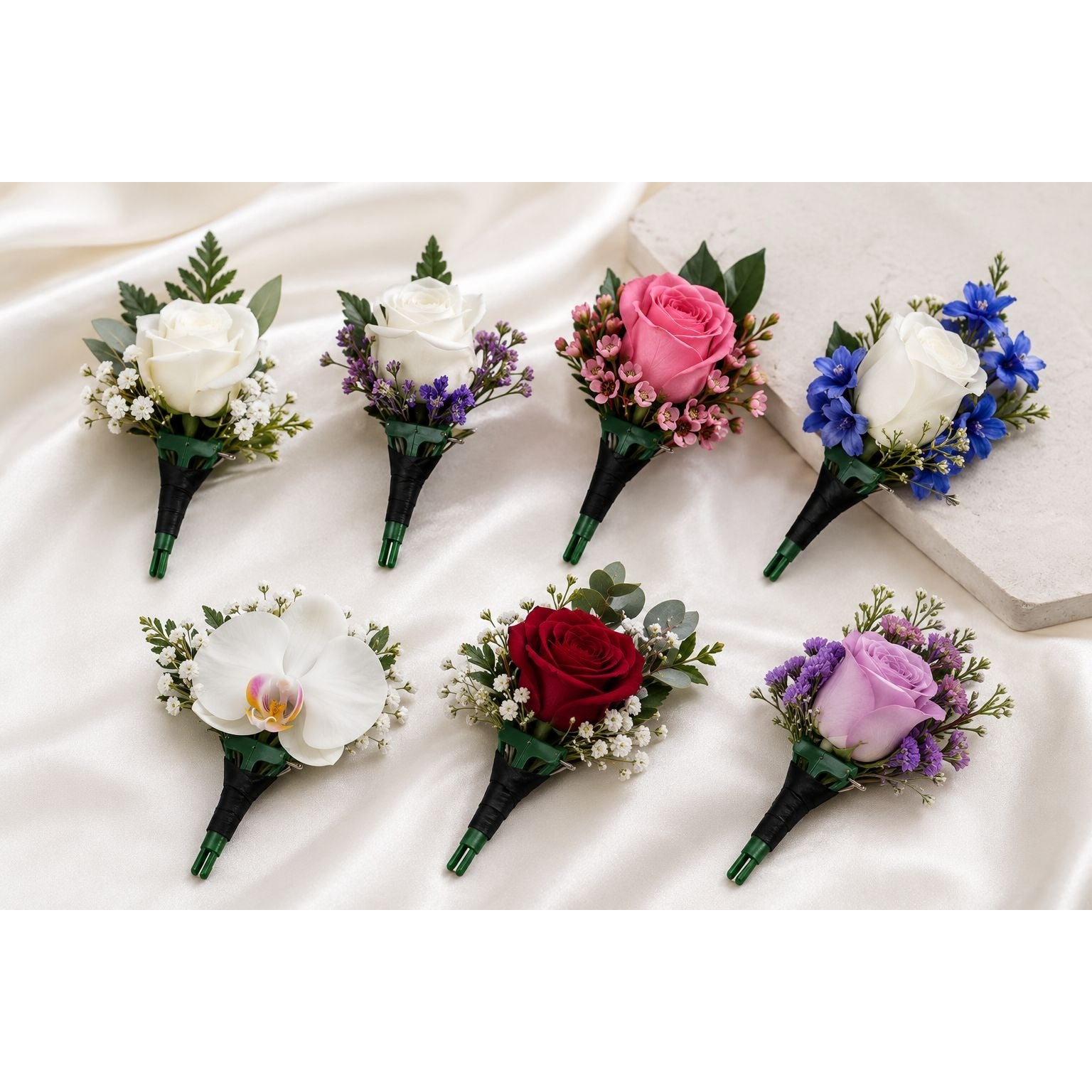 Boutonniere Pins Set of 2 Floral Corsage Pins Green Floral Holders Wedding Supplies Prom Flowers Mother of Bride Corsage DIY Boutonniere Maker