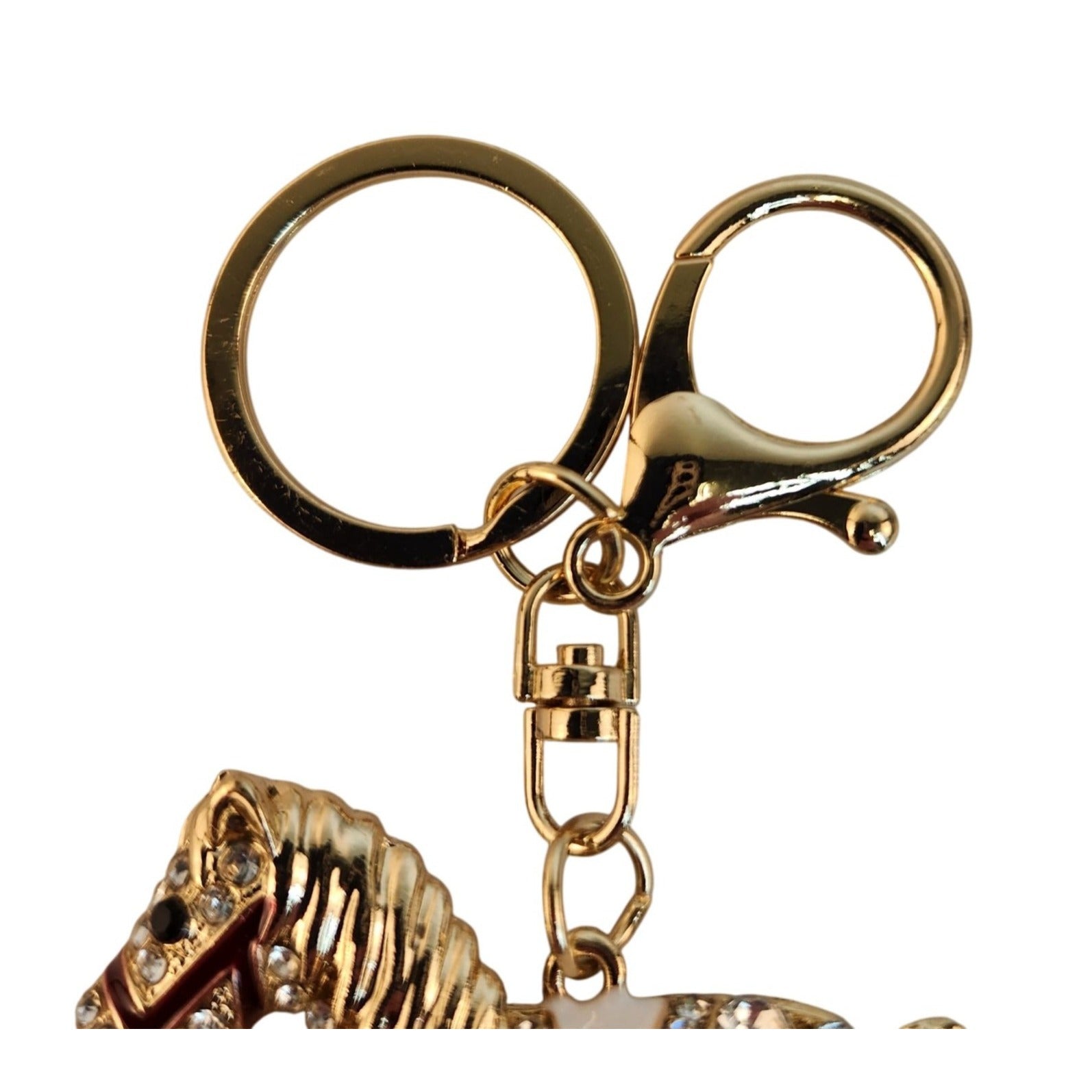 Horse Rhinestone Keychain Ornament With Moveable Tail, Gift For Horse Lovers Purse Charm Or Key Ring DIY Craft
