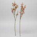 Two Tone Pink Dogwood Stems Ombre Wax Flower Faux Floral Pink Decor 24 Inch