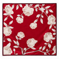 Burgundy Plum Garden Rose Satin Square Scarf 26x26 Polyester Neck Hair