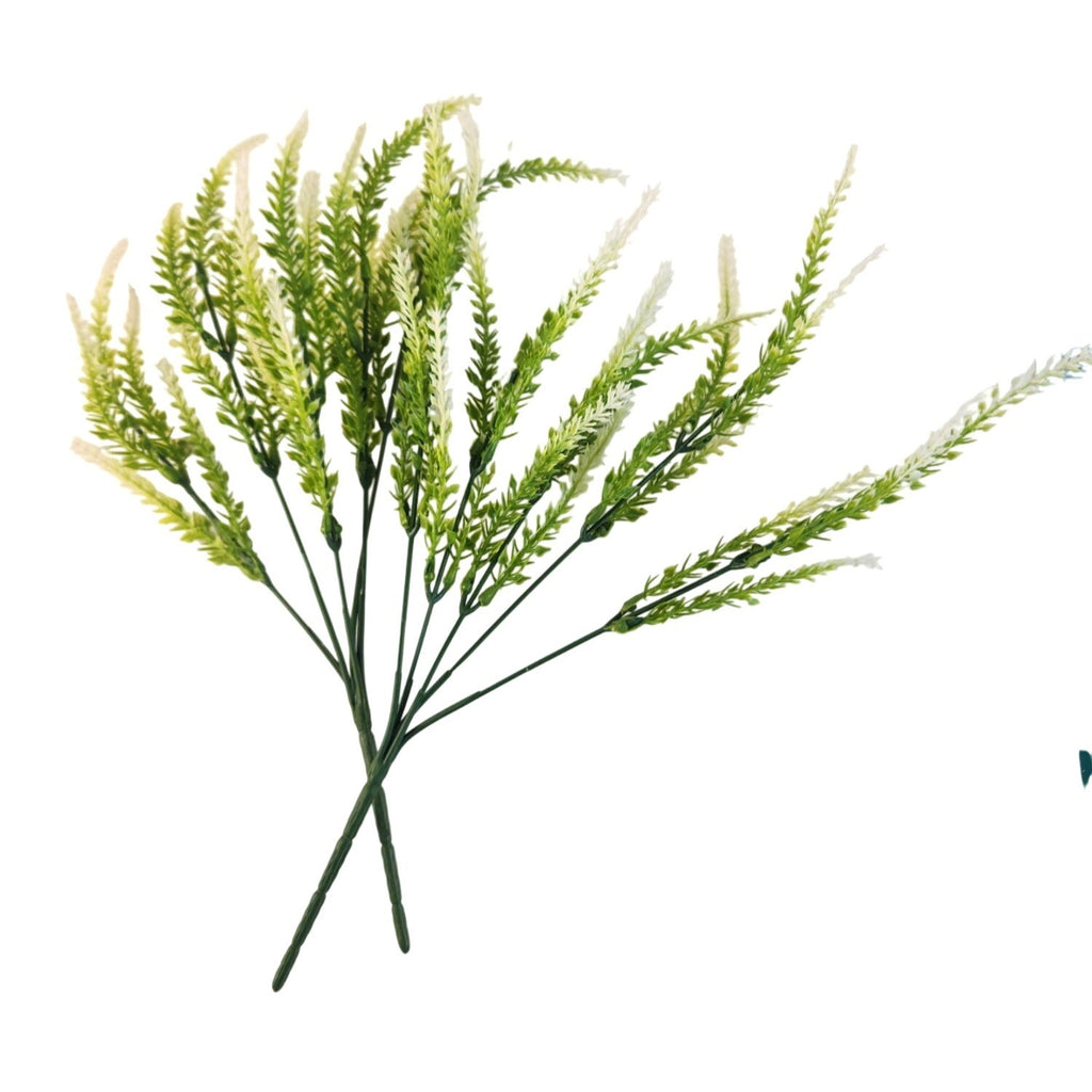 Artificial White Lavender Stems Set of 2 | Faux Salvia Greenery Picks | Farmhouse Floral Decor | Wreath Supplies