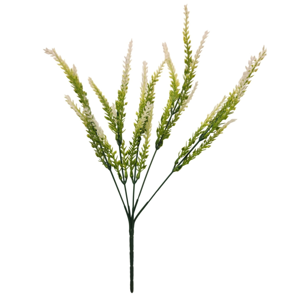 Artificial White Lavender Stems Set of 2 | Faux Salvia Greenery Picks | Farmhouse Floral Decor | Wreath Supplies