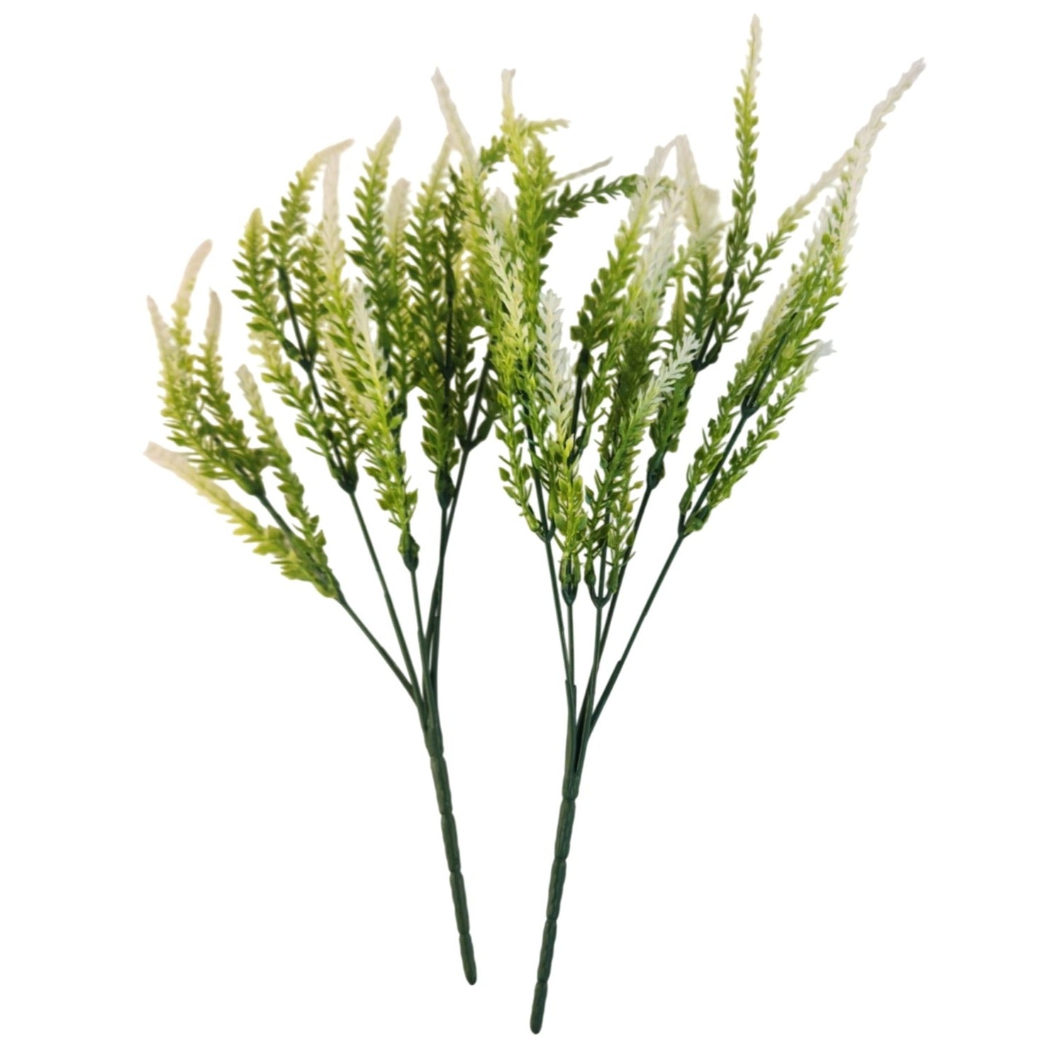 Artificial White Lavender Stems Set of 2 | Faux Salvia Greenery Picks | Farmhouse Floral Decor | Wreath Supplies
