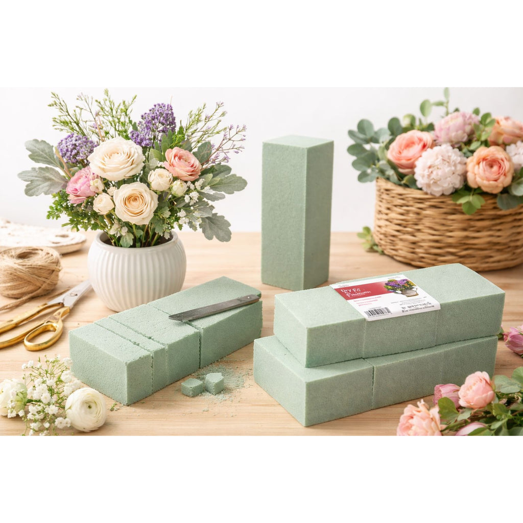 Dry Floral Foam Blocks Set of 3 Green Foam for Artificial Silk Flowers Floral Craft Supply