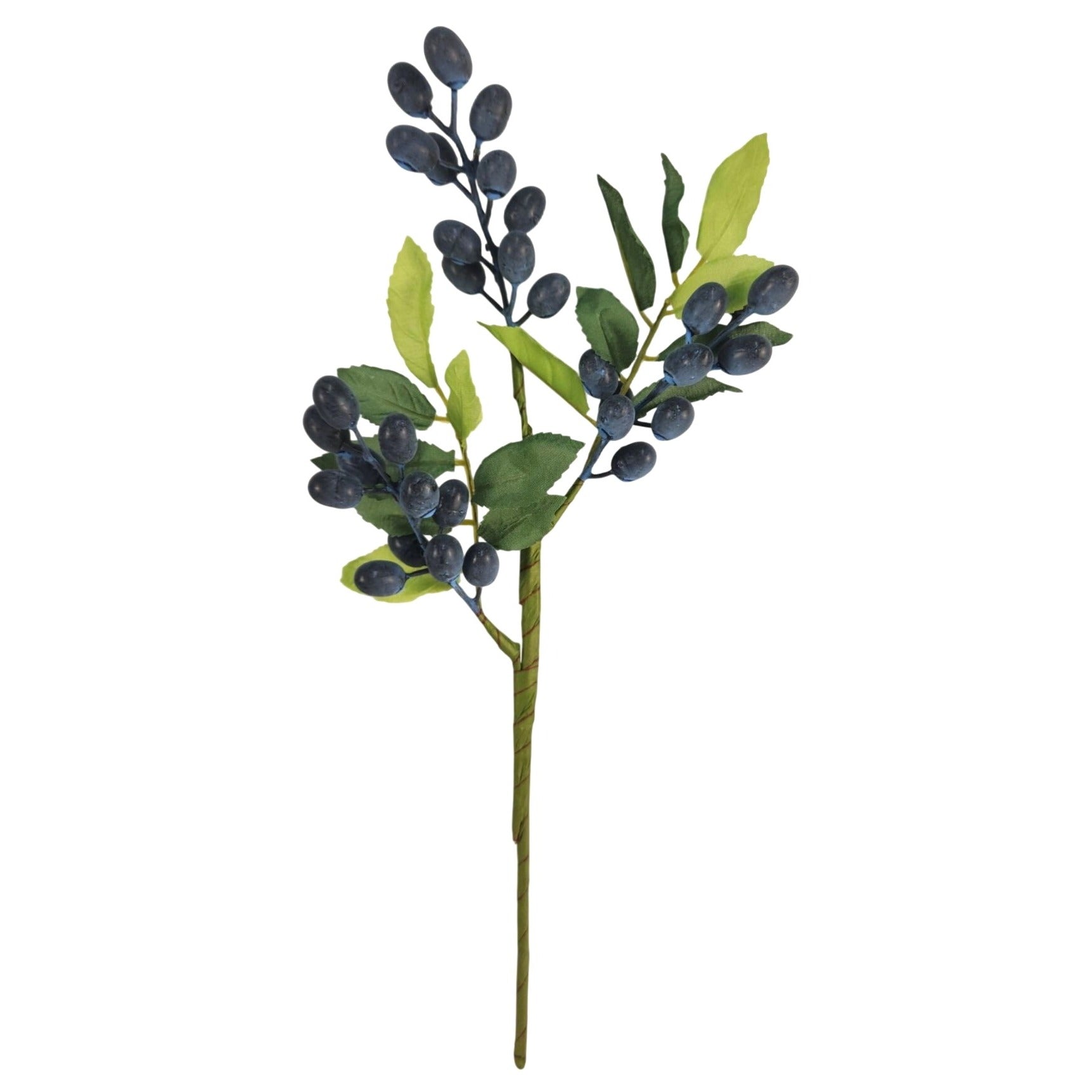 Blueberry Berry Stem 13.5 Inch Artificial Blue Berry Branch Farmhouse Lodge Cabin Decor