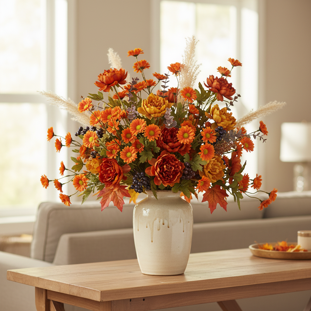 Daisy mum filler flower fall arrangement