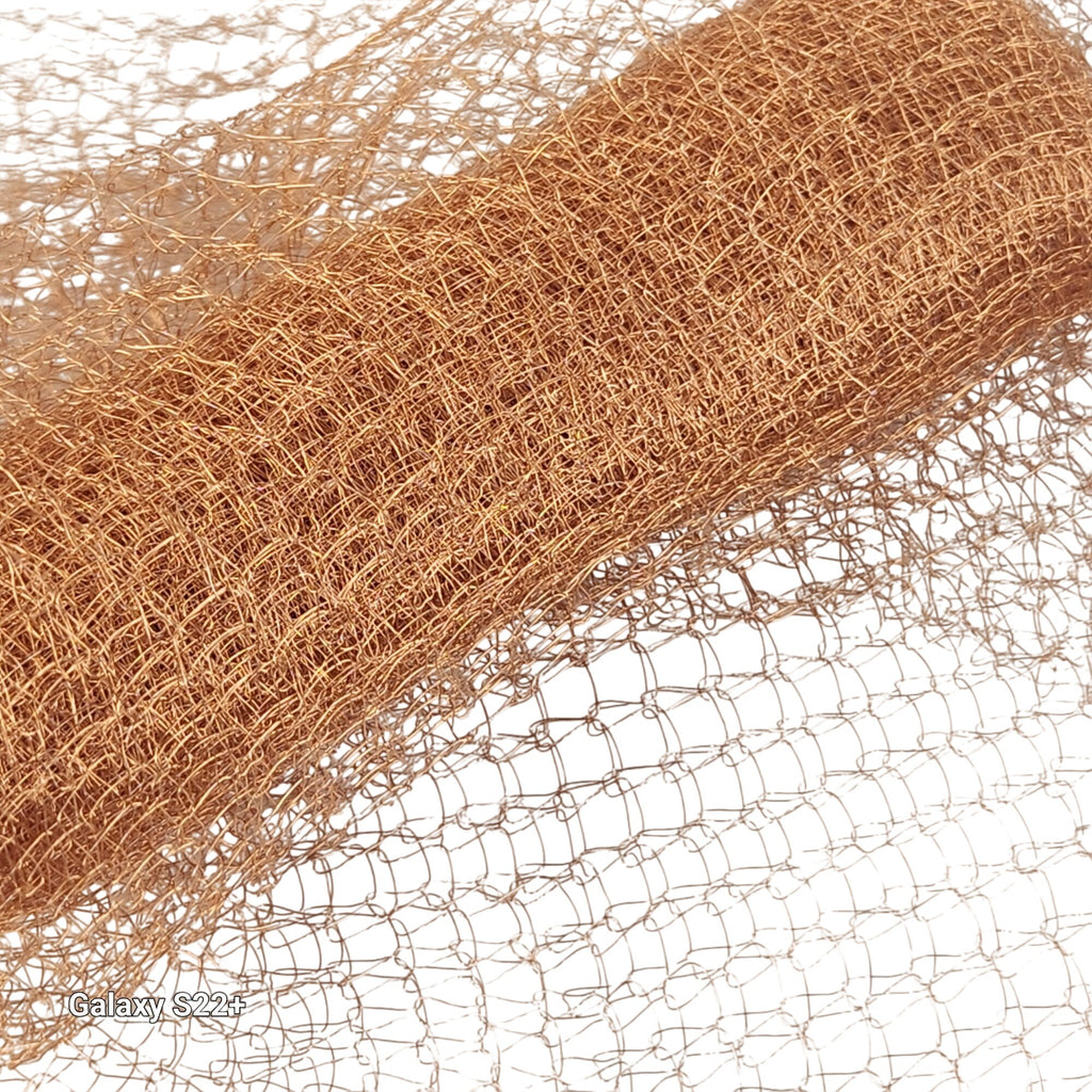 Copper Mesh Ribbon Roll 5x19 Ft for Wedding Decor Holiday Wreaths and DIY Crafts