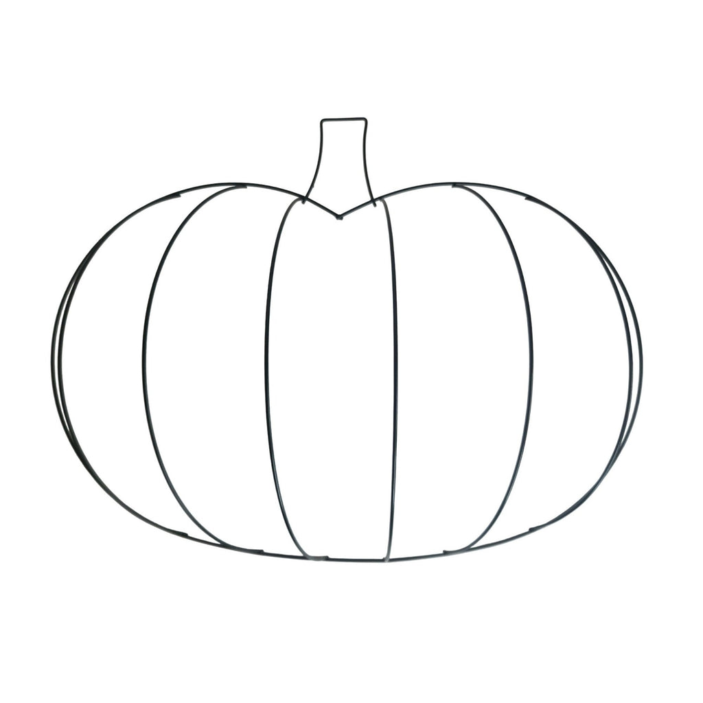 Set of 4 Black Metal 3D Pumpkin Wire Wreath Forms, 18-Inch Fall DIY Frames