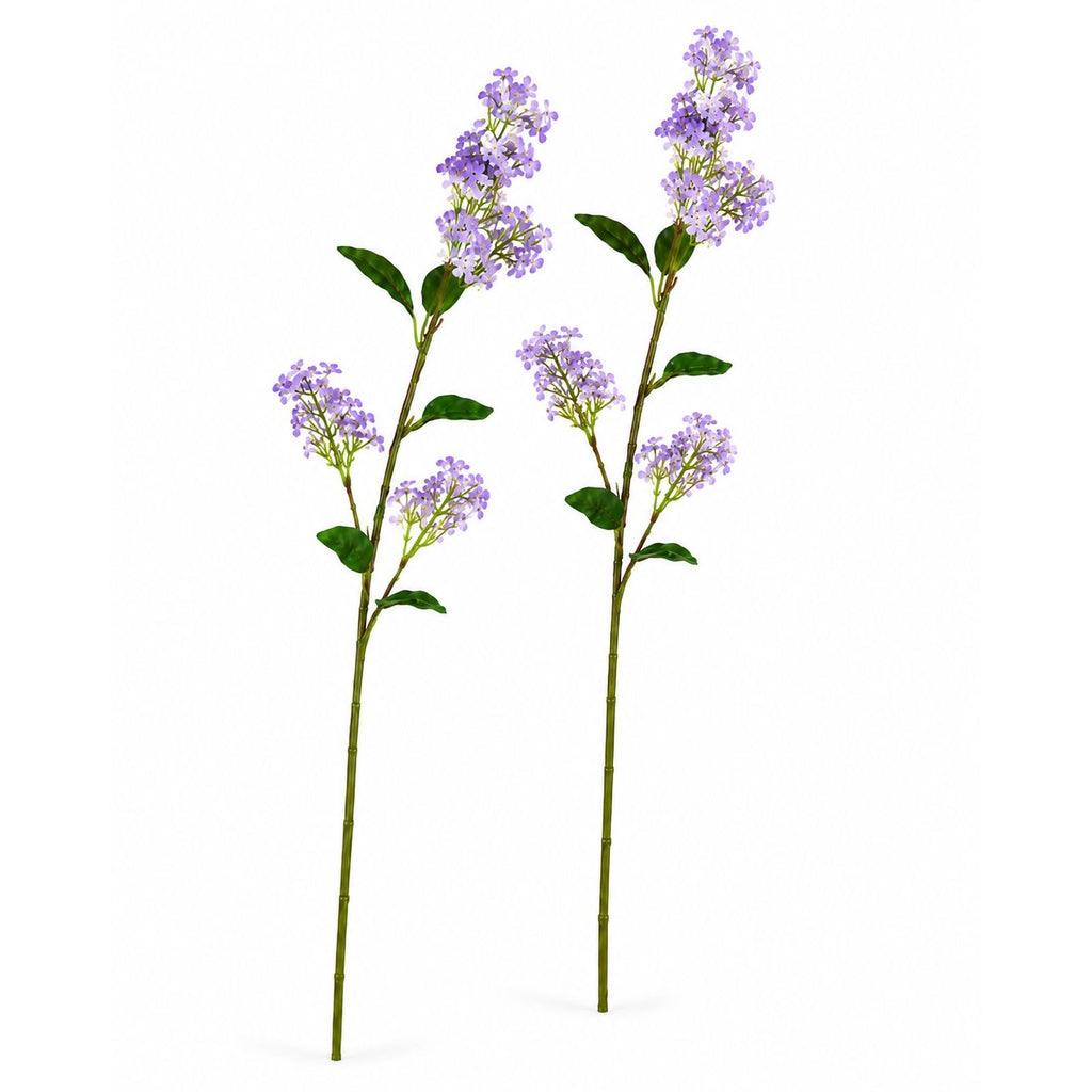 Artificial Lilac Stems Set of 2, 30 Inch Lavender Filler Flowers for Wreaths and Arrangements