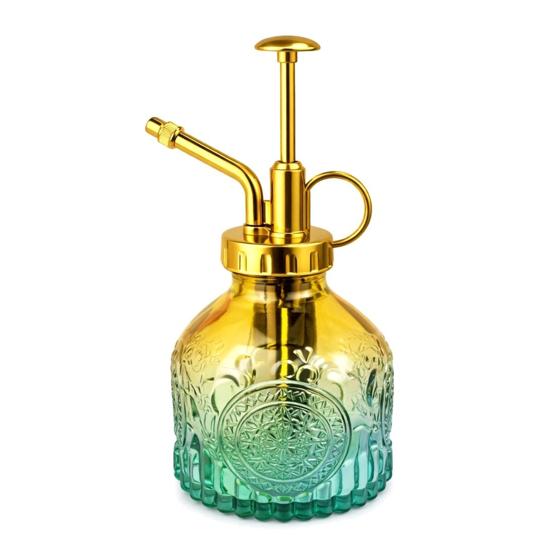 Green Yellow Glass Plant Mister Spray Bottle 6oz Orchid Bonsai Air Plant Mister