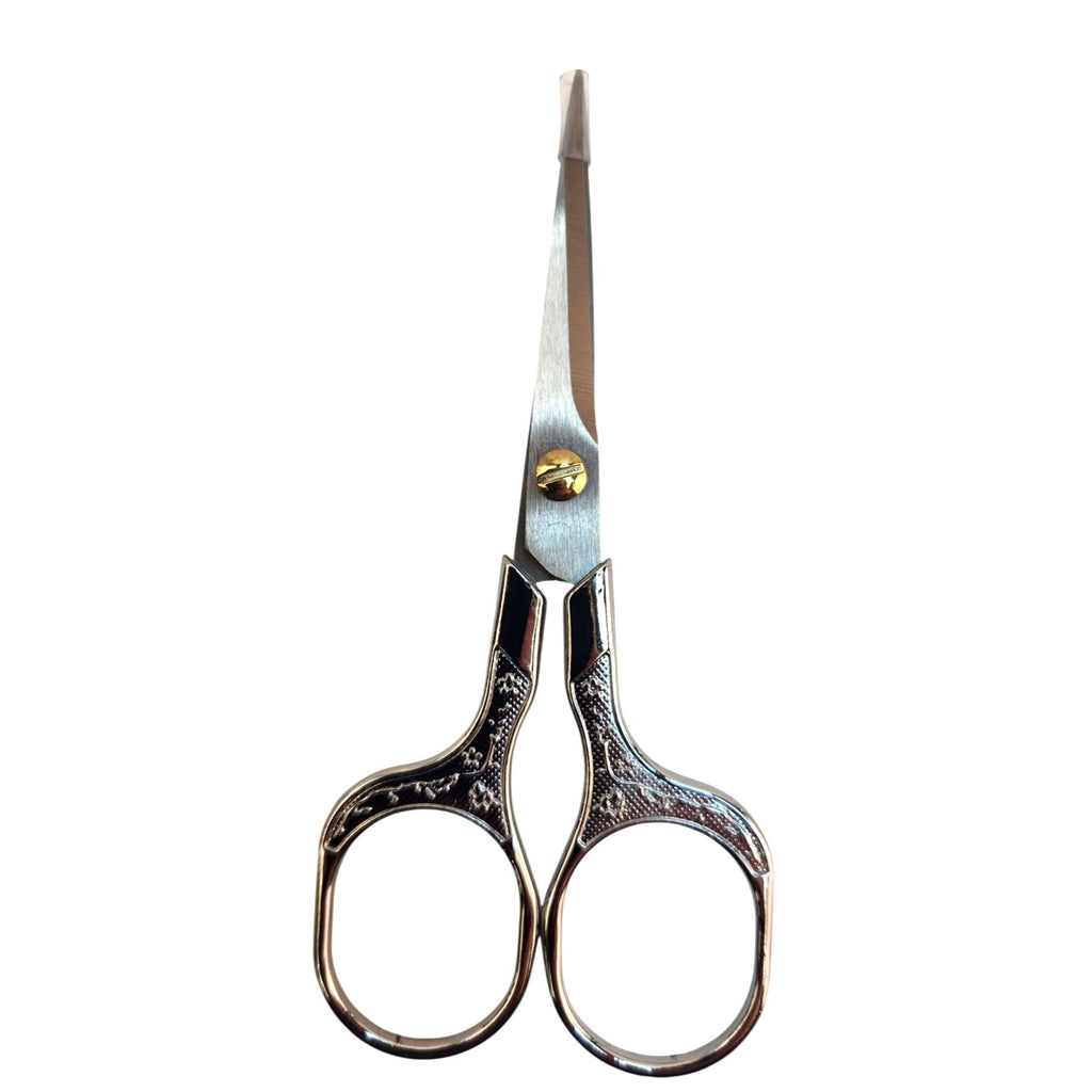 Ornate Embroidery Scissors Silver Handle Vintage Sewing Shears 5 Inch Craft Tool