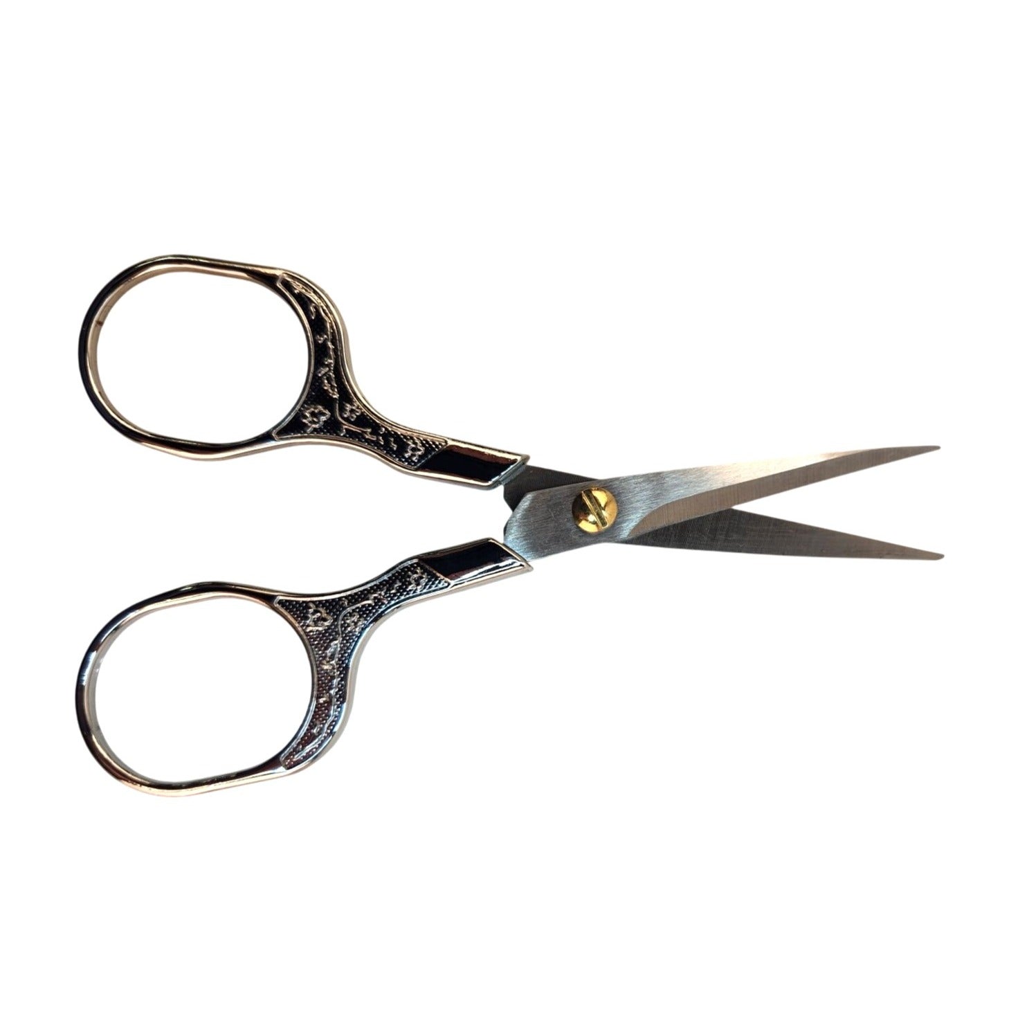 Ornate Embroidery Scissors Silver Handle Vintage Sewing Shears 5 Inch Craft Tool