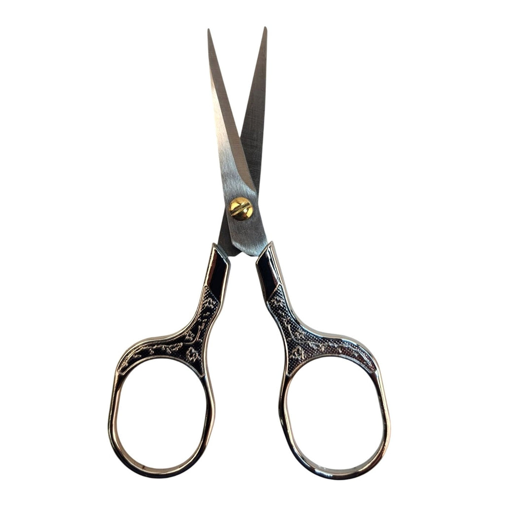 Ornate Embroidery Scissors Silver Handle Vintage Sewing Shears 5 Inch Craft Tool