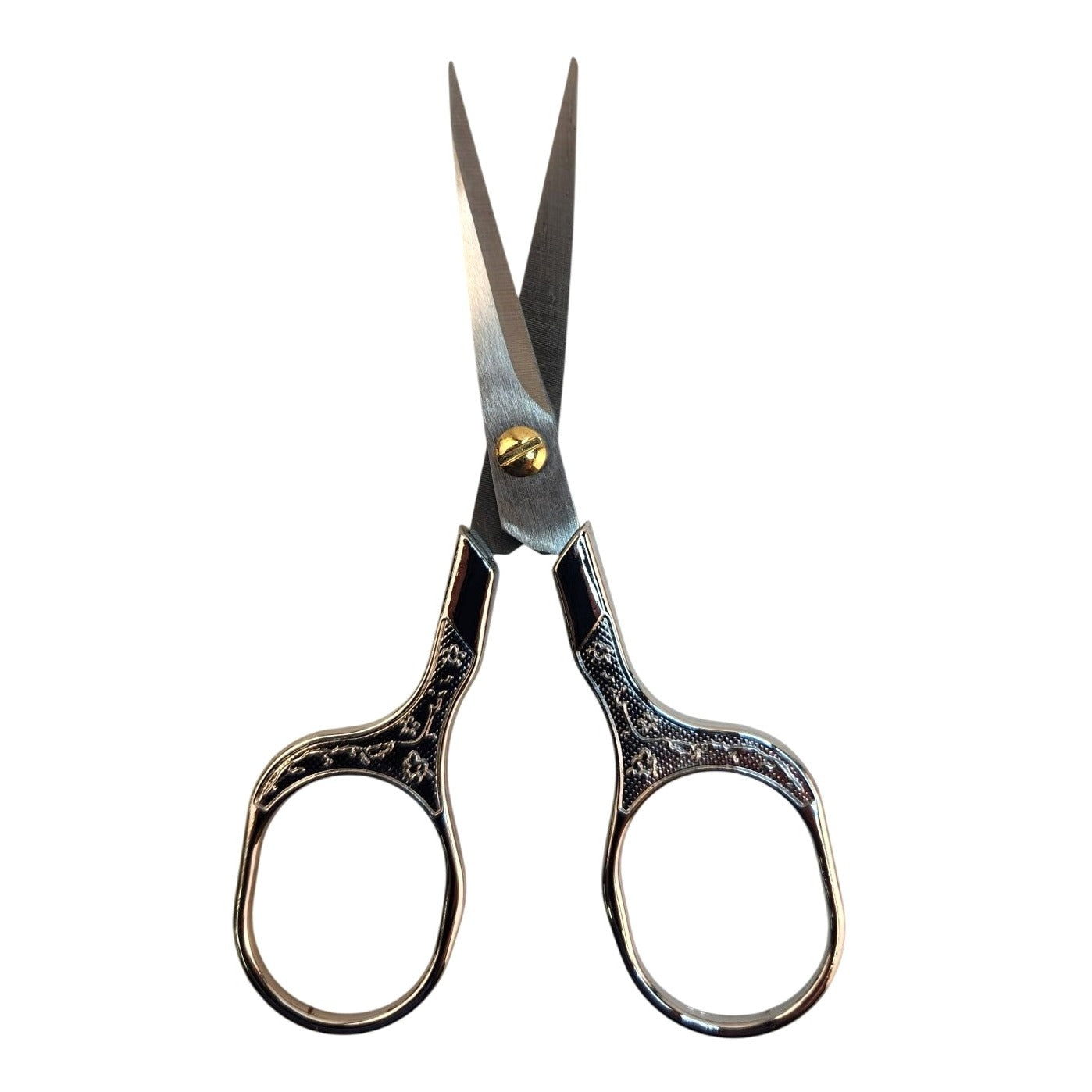 Ornate Embroidery Scissors Silver Handle Vintage Sewing Shears 5 Inch Craft Tool