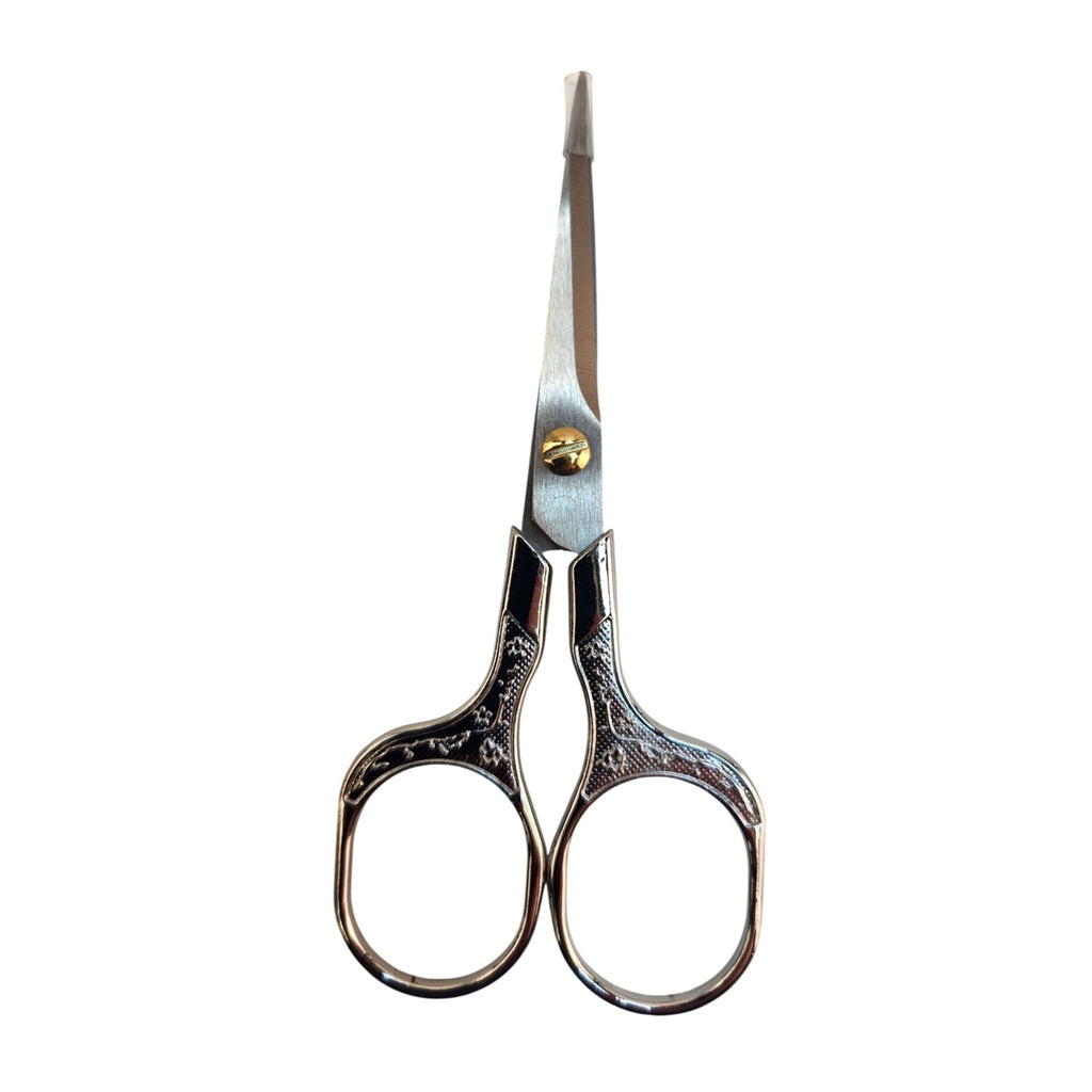 Ornate Embroidery Scissors Silver Handle Vintage Sewing Shears 5 Inch Craft Tool