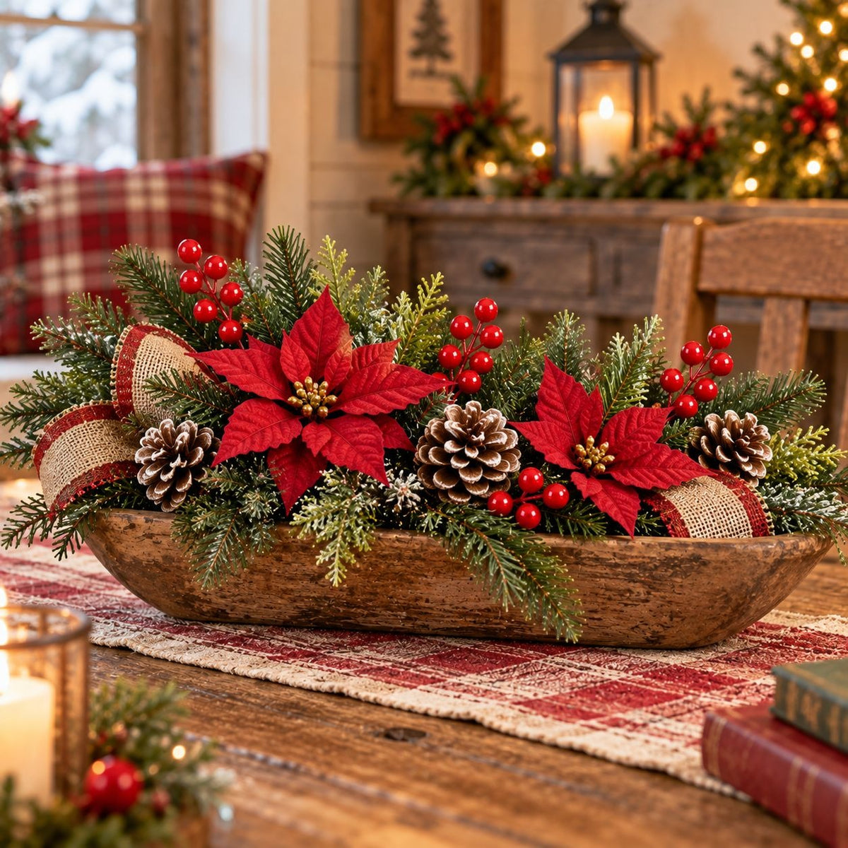 20 Artificial Red Berry Stems, 8-Inch Faux Christmas Wreath Garland Picks