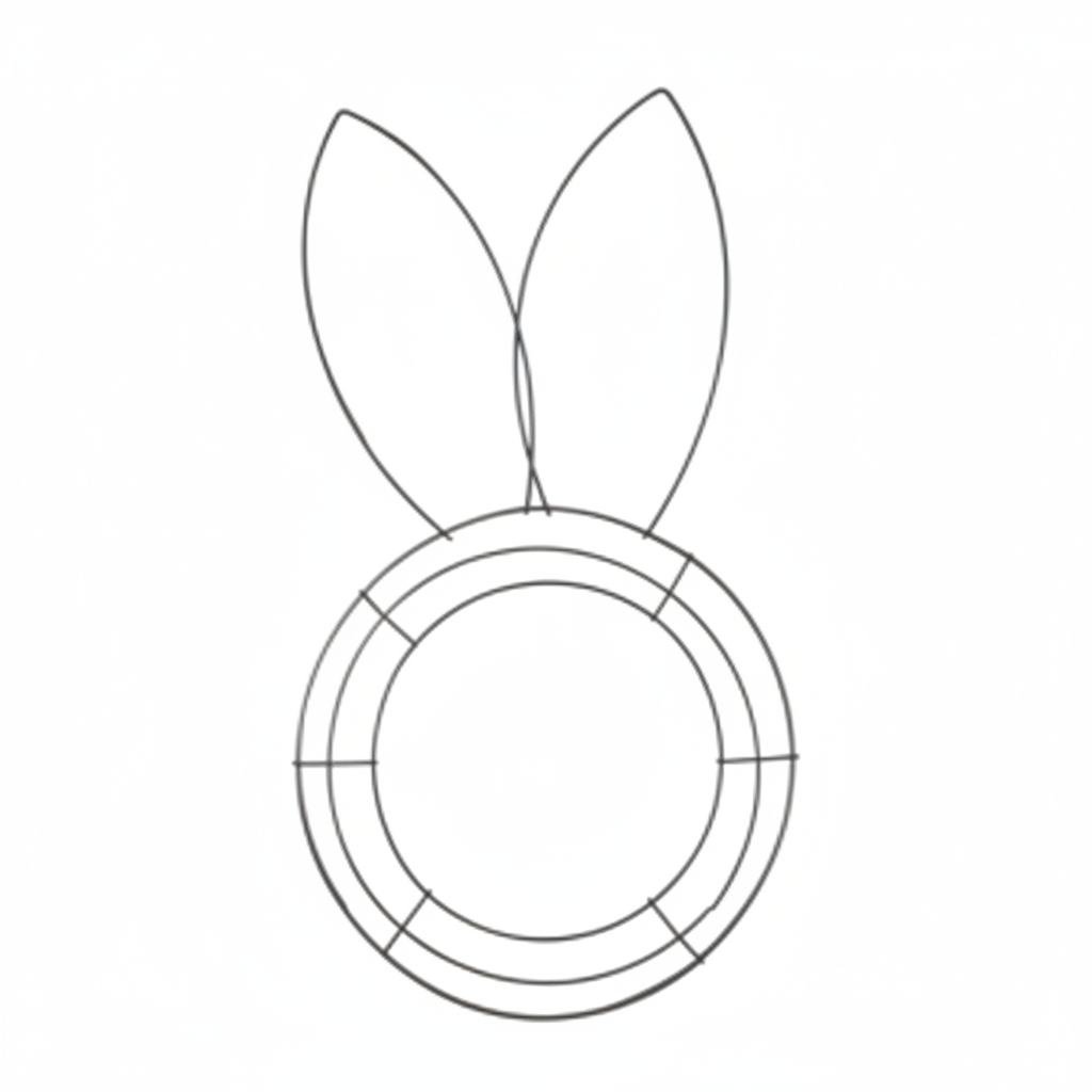 Easter bunny wire wreath frame without tag