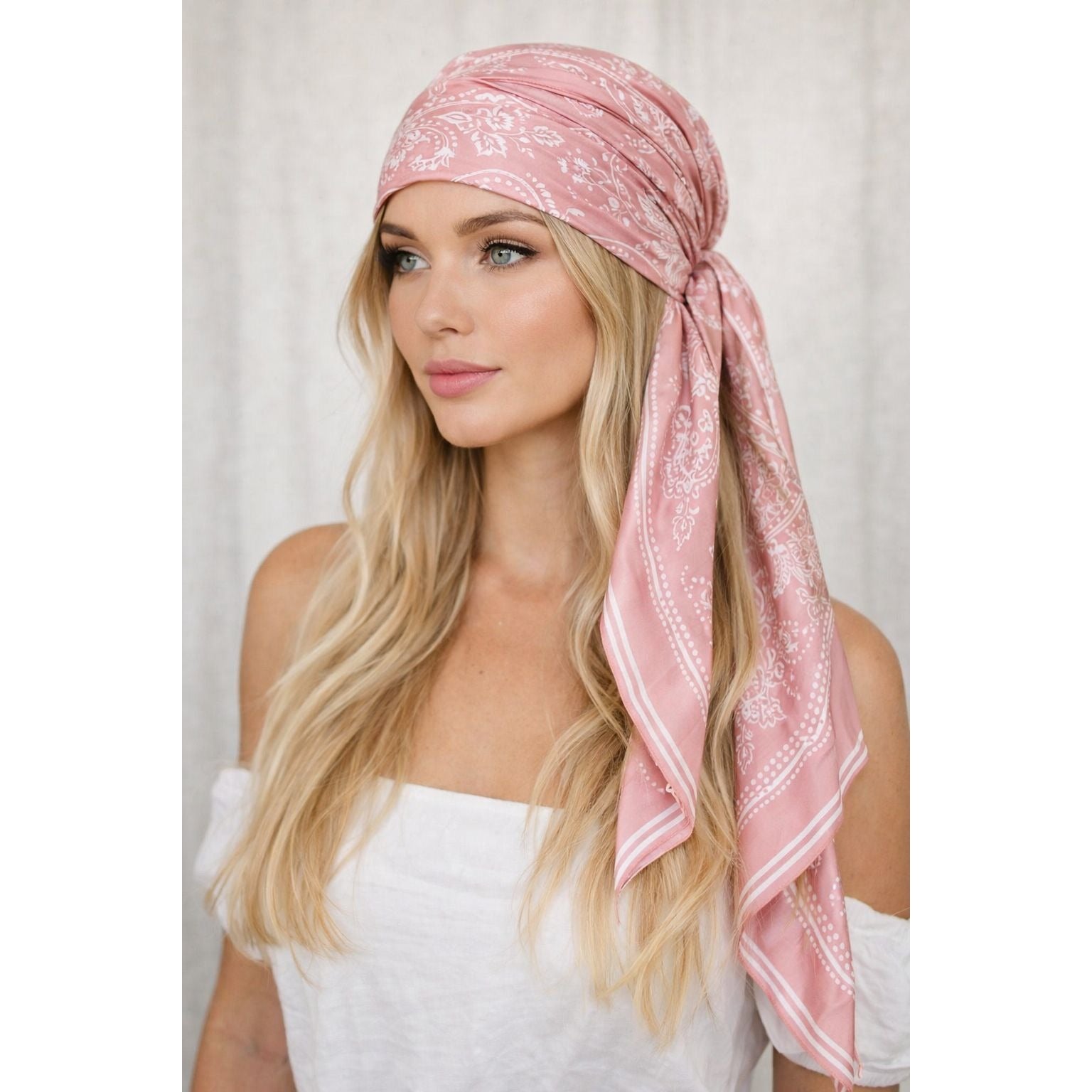 27x27 Blush Pink Paisley Wild Rag Western Cowgirl Scarf