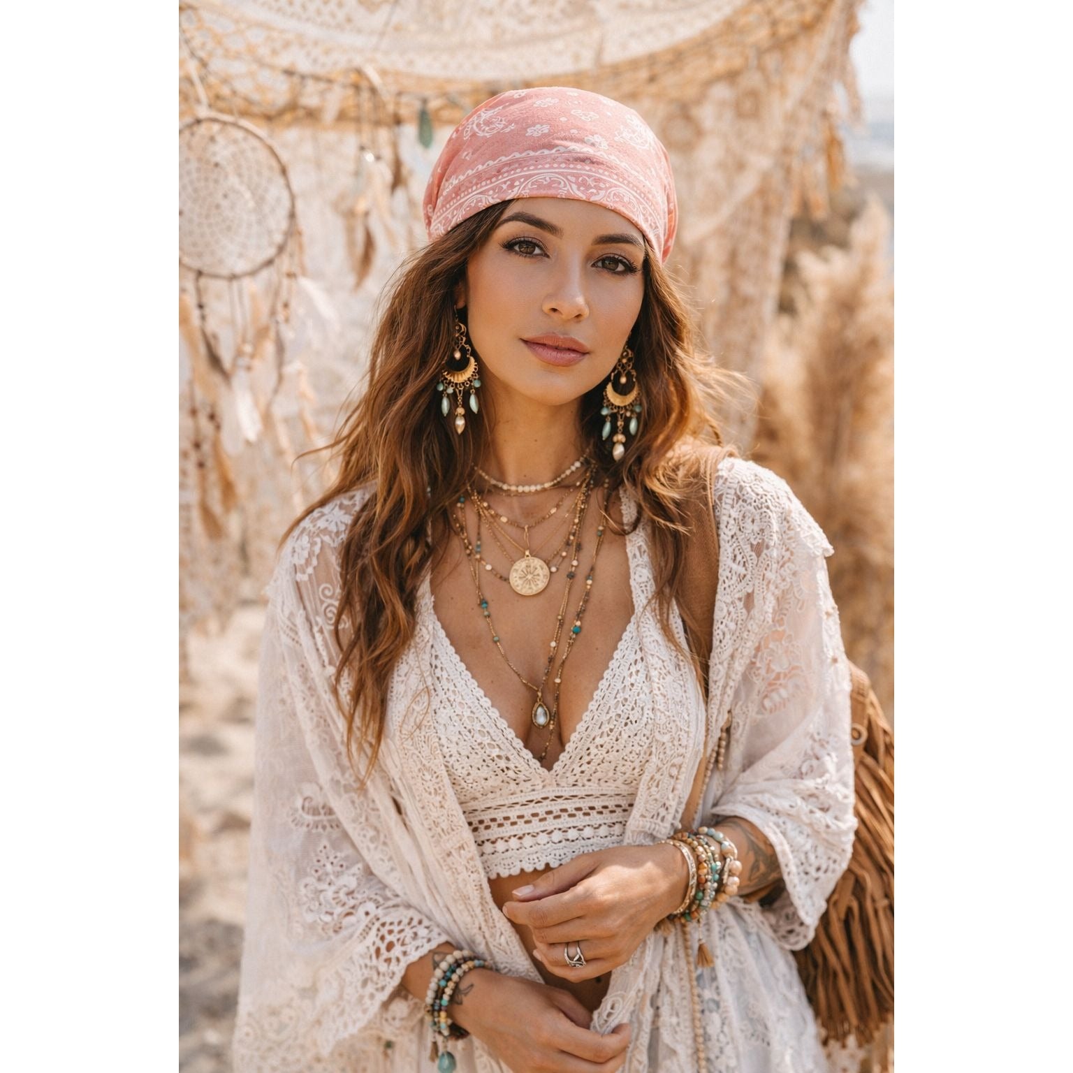 27x27 Blush Pink Paisley Wild Rag Western Cowgirl Scarf