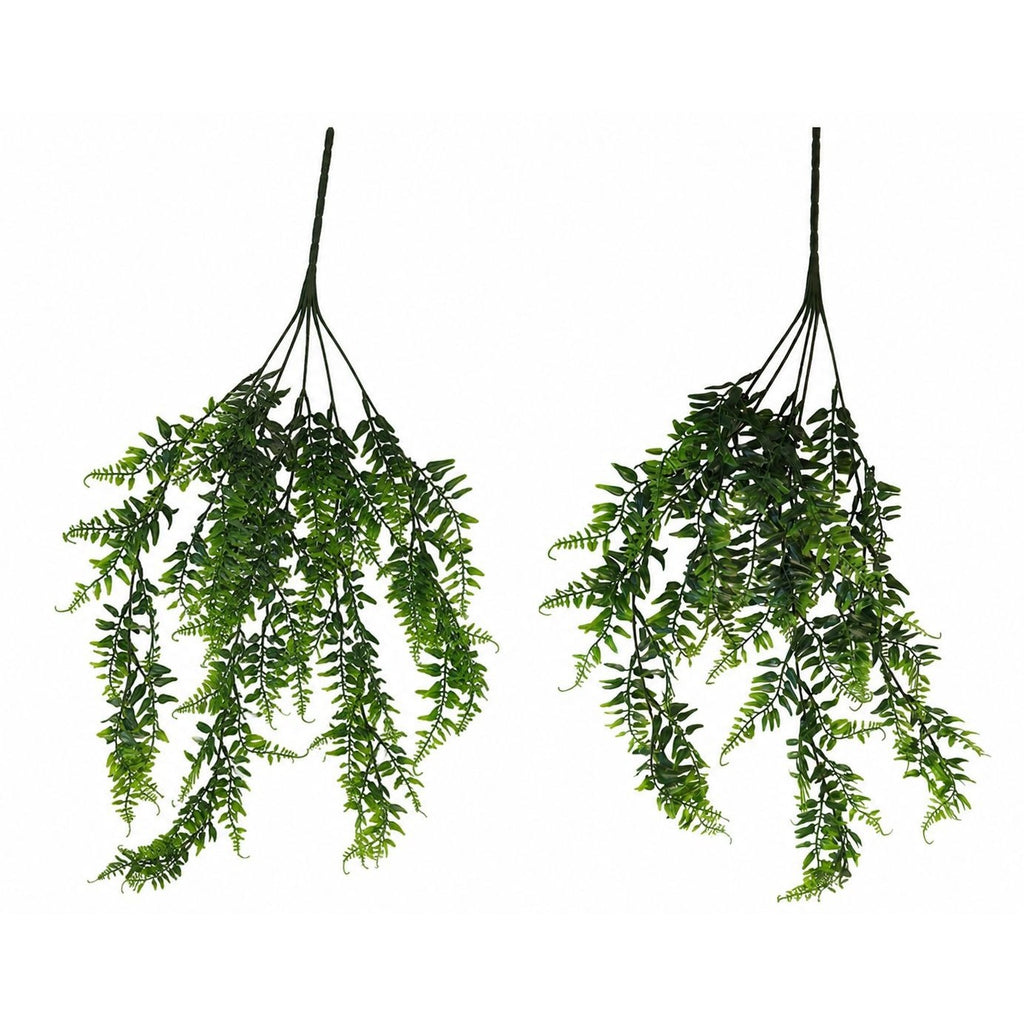 Artificial Hanging Fern Greenery Set of 2 Faux Trailing Fern Bushes Wedding Decor Farmhouse Decor 27 Inch