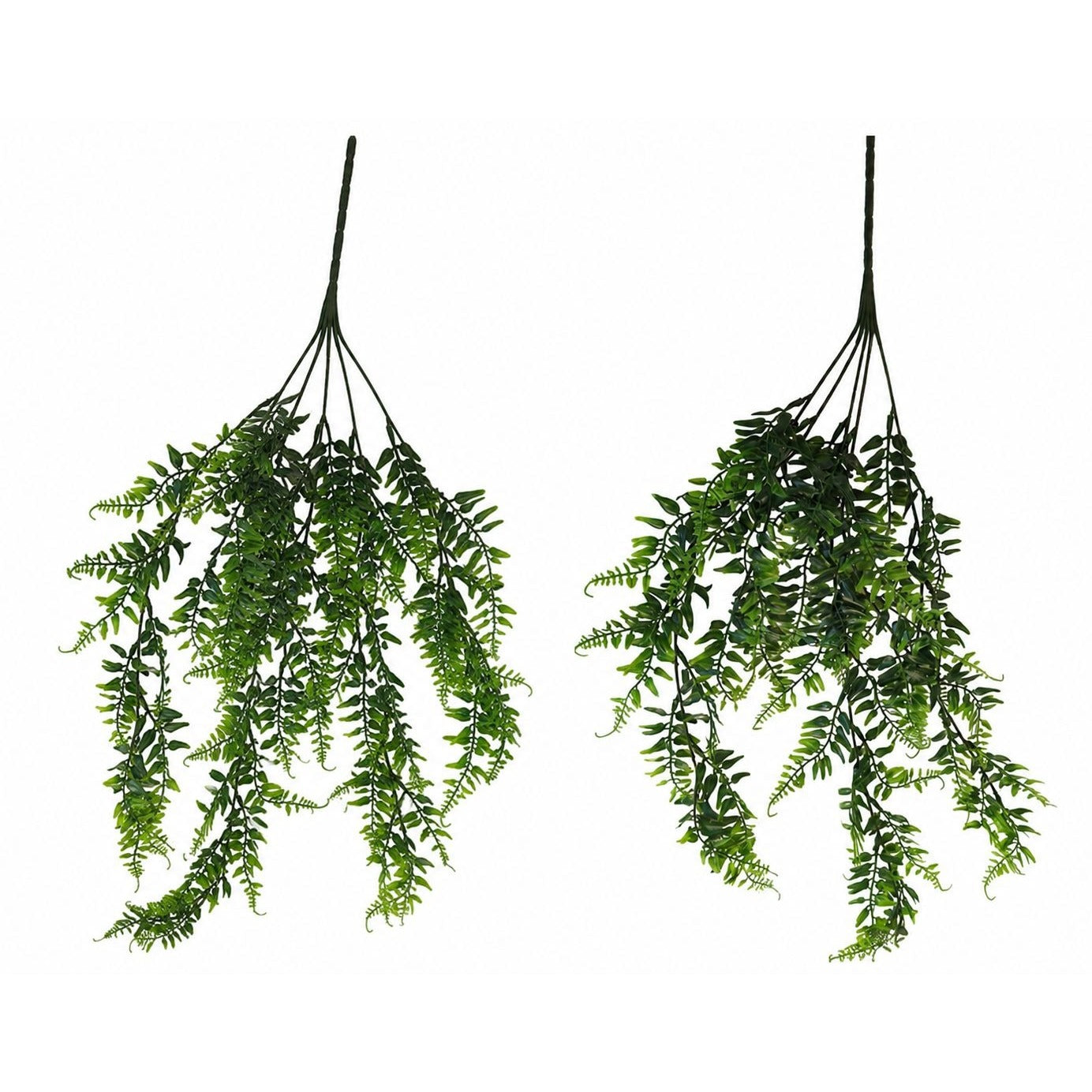 Artificial Hanging Fern Greenery Set of 2 Faux Trailing Fern Bushes Wedding Decor Farmhouse Decor 27 Inch