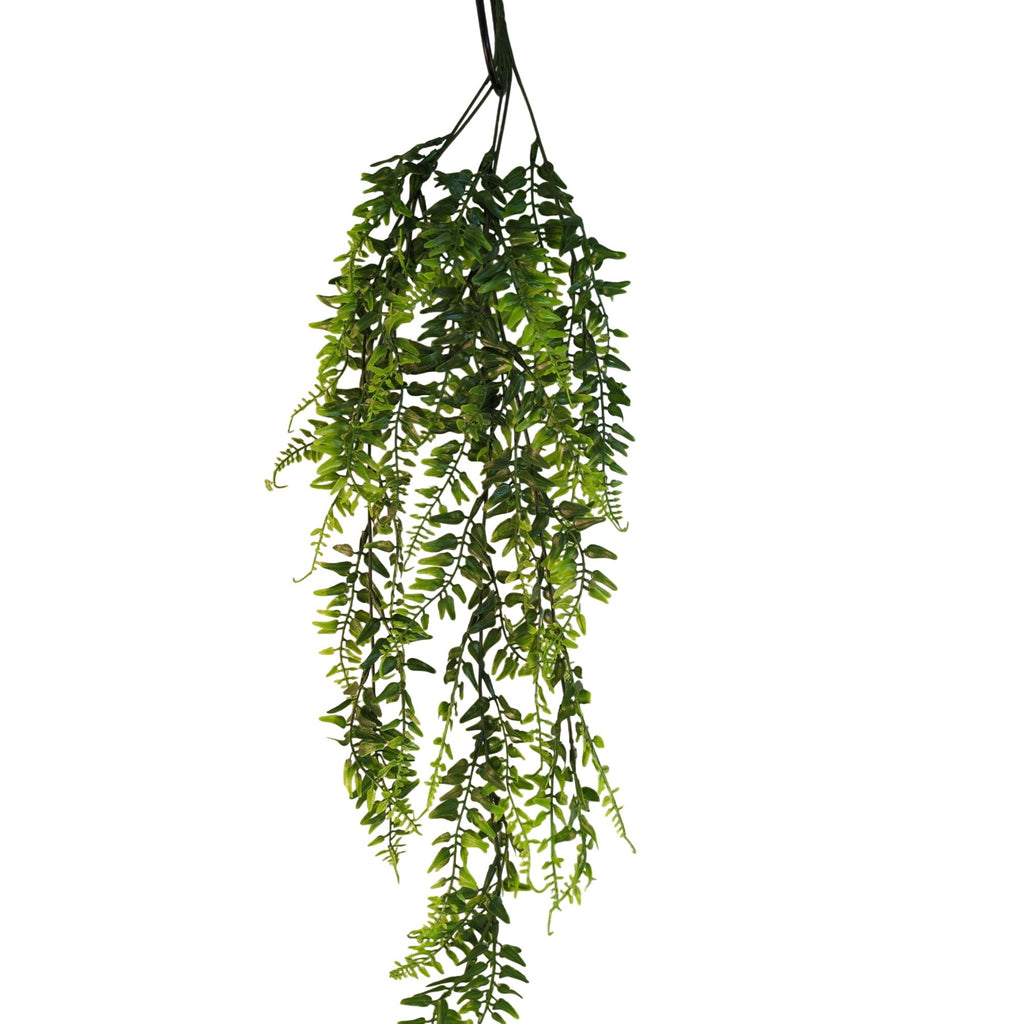 Artificial Hanging Fern Greenery Set of 2 Faux Trailing Fern Bushes Wedding Decor Farmhouse Decor 27 Inch