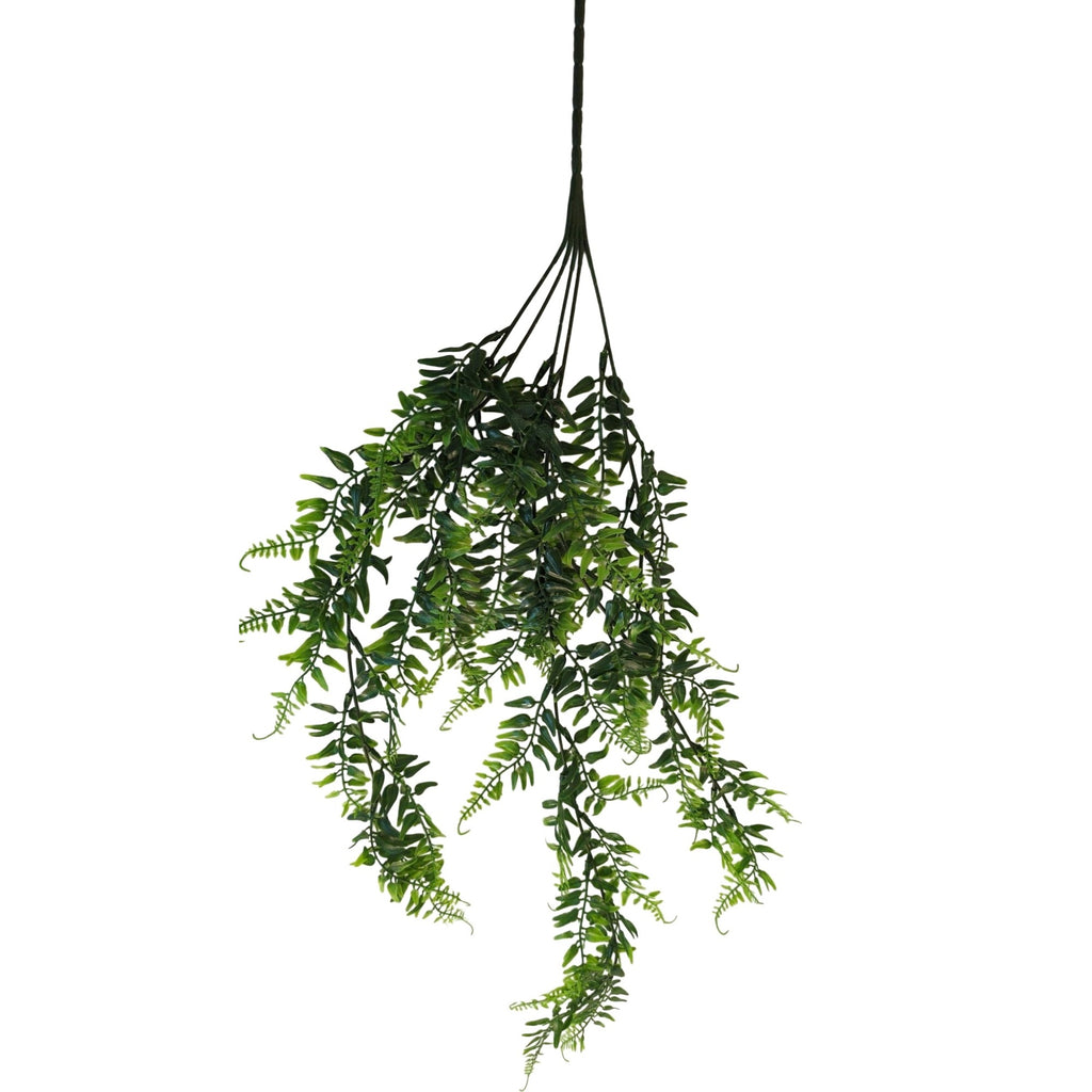 Artificial Hanging Fern Greenery Set of 2 Faux Trailing Fern Bushes Wedding Decor Farmhouse Decor 27 Inch