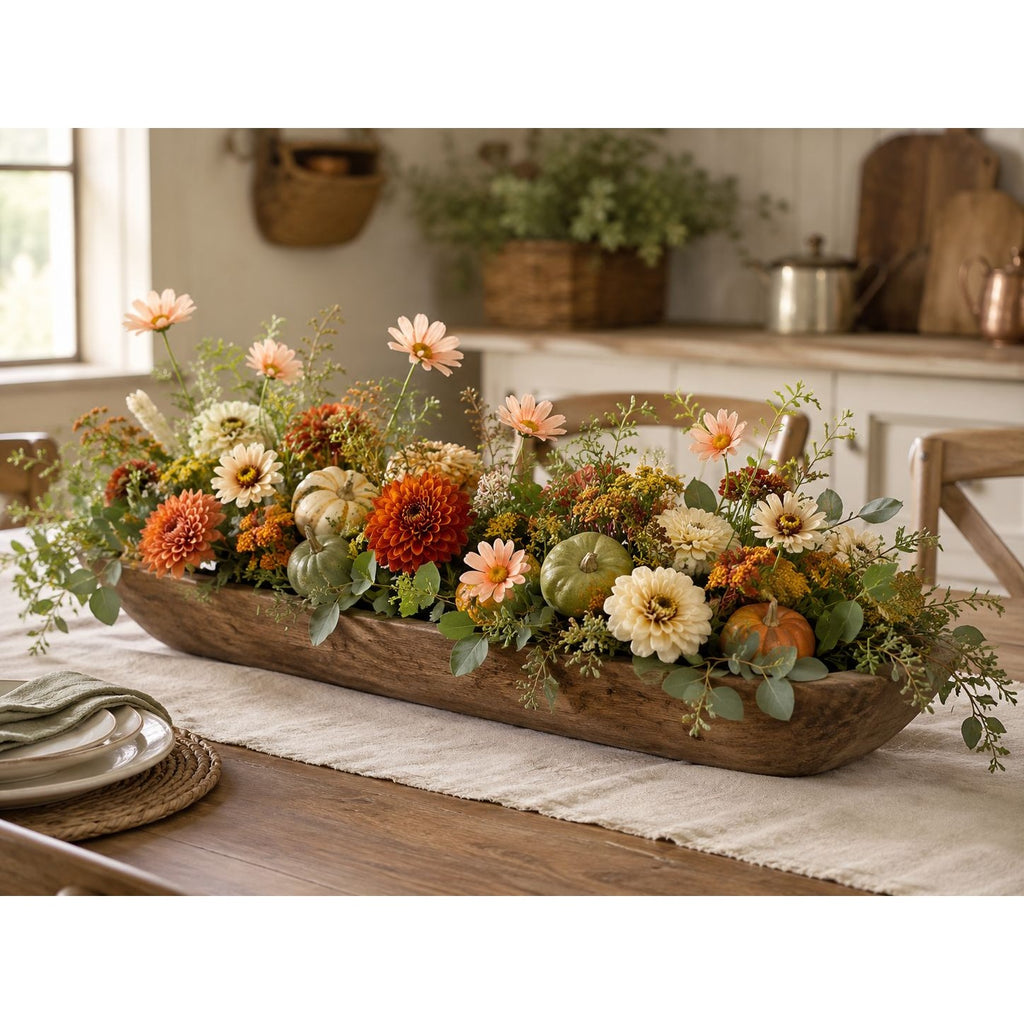 Peach Apricot Faux Daisy Stems Set of 5 | 20 Inch Artificial Wildflowers Fall Farmhouse Floral Decor