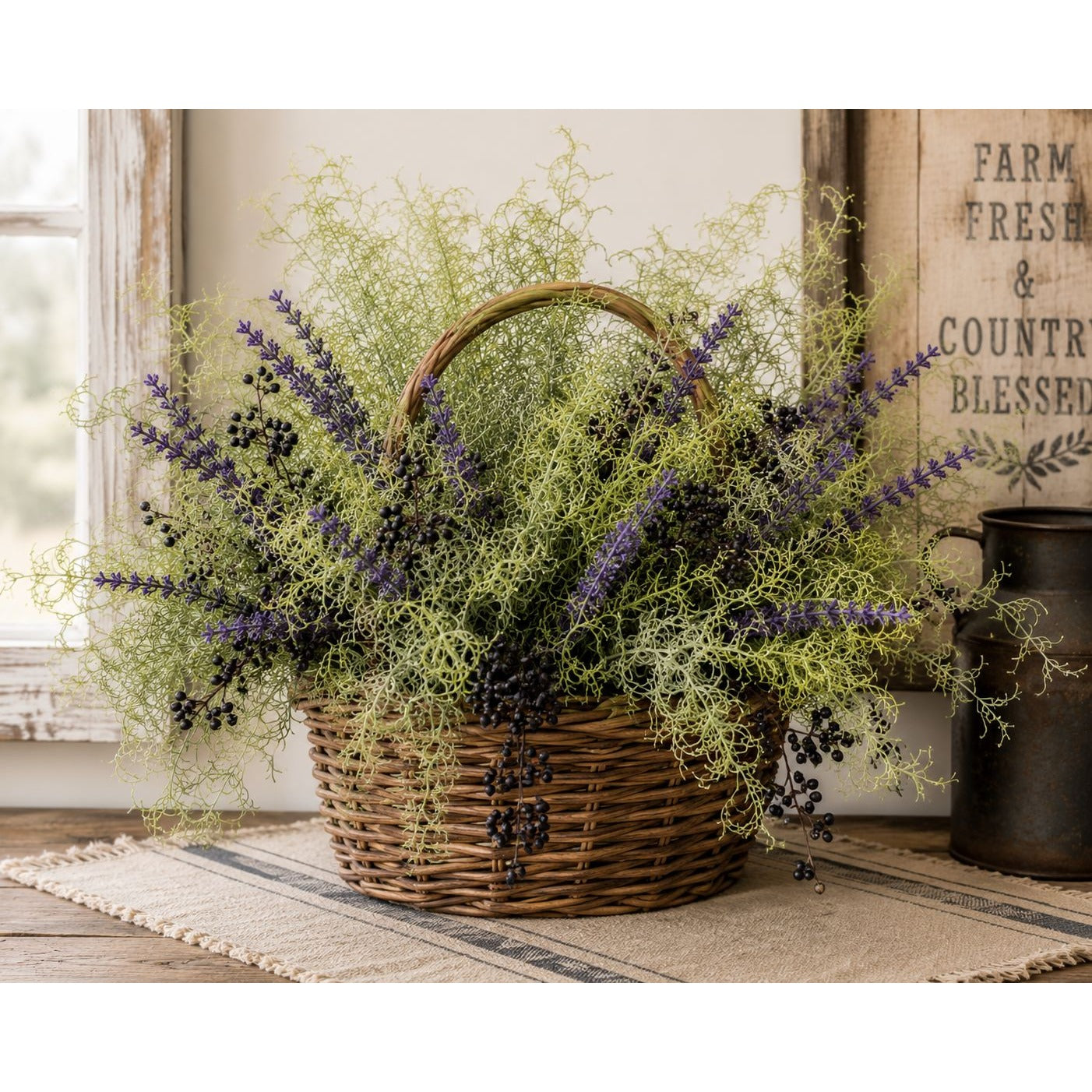 Artificial Fern Bundle Faux Rosemary Greenery UV Resistant Farmhouse Decor Rustic Table Centerpiece Wedding Bouquet Filler