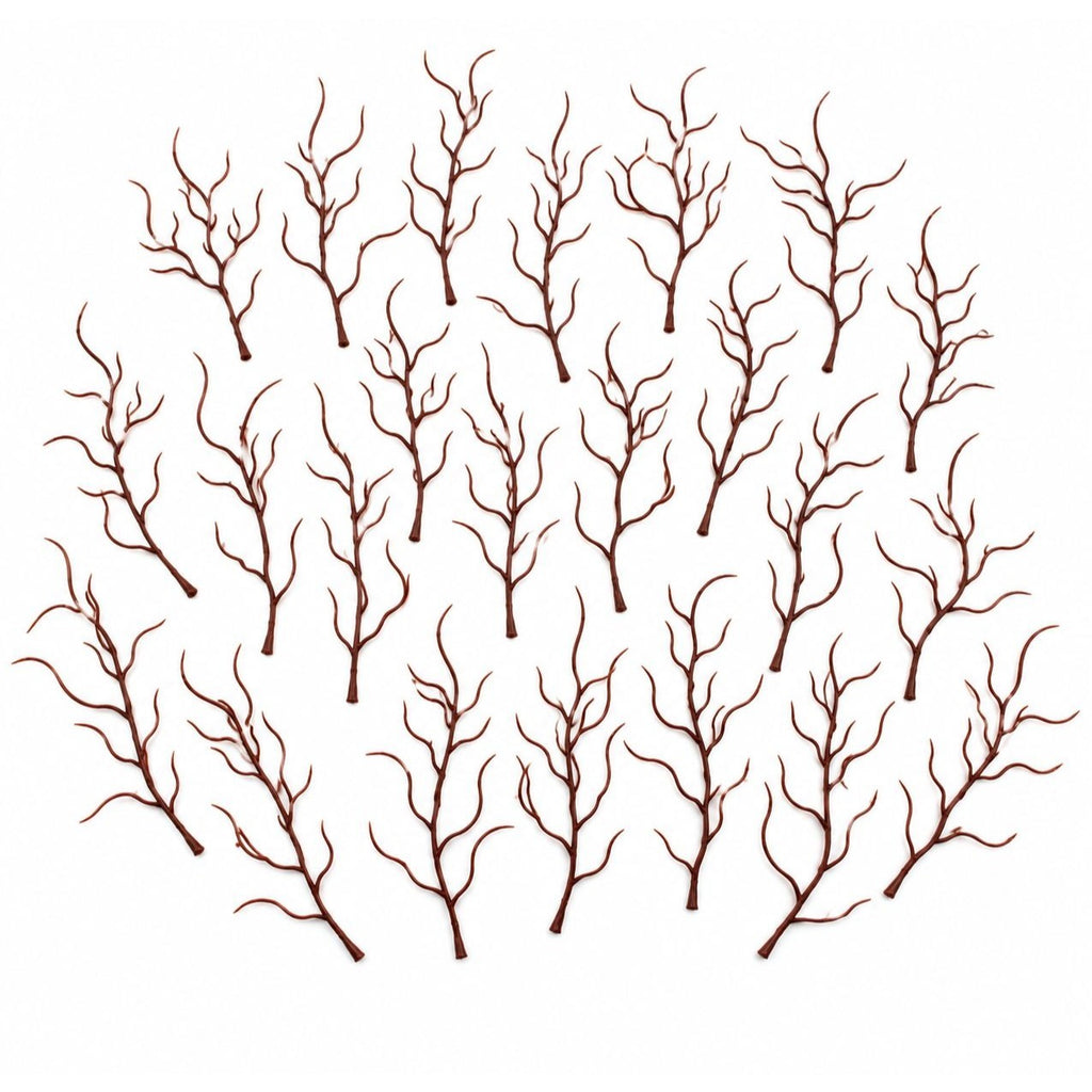22 Faux Willow Twig Picks 6 Inch Brown Plastic Branches Wreath Centerpiece Accents