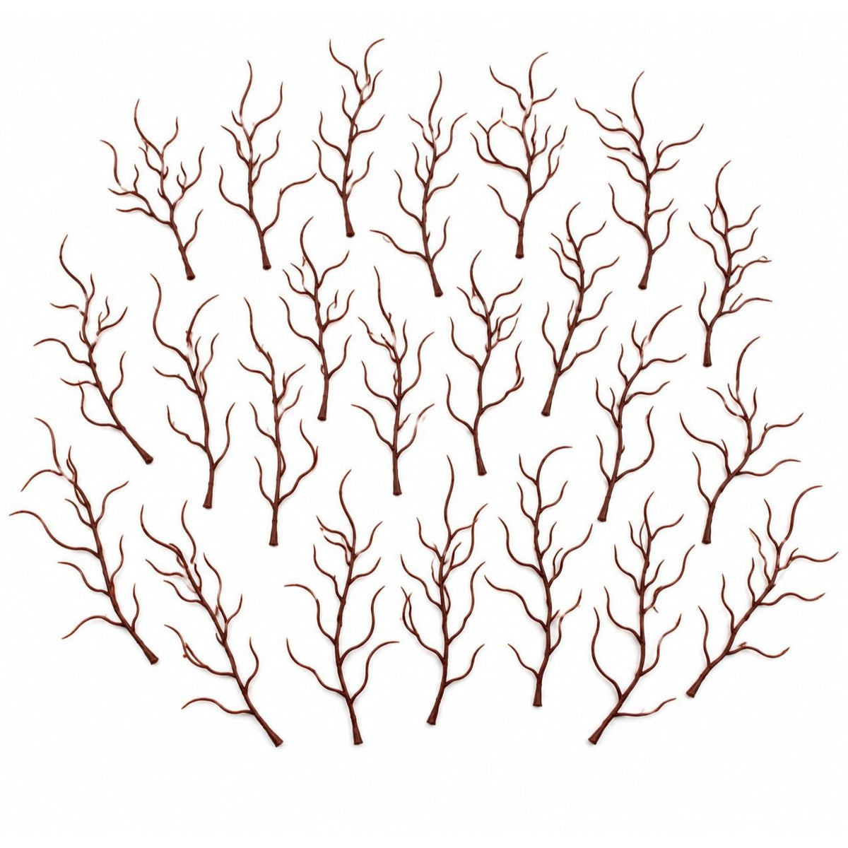 22 Faux Willow Twig Picks 6 Inch Brown Plastic Branches Wreath Centerpiece Accents