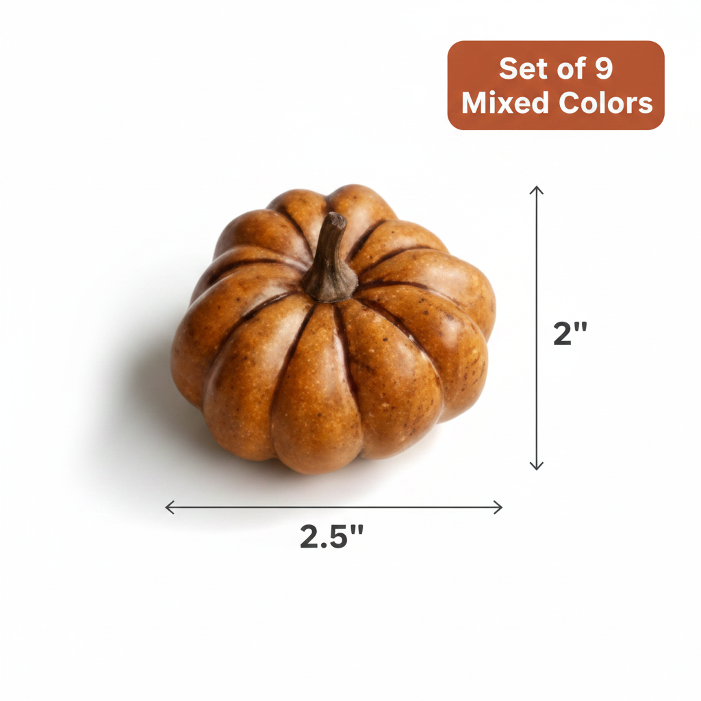 Faux Pumpkin Dimension — Set of 9 Mixed Colors
