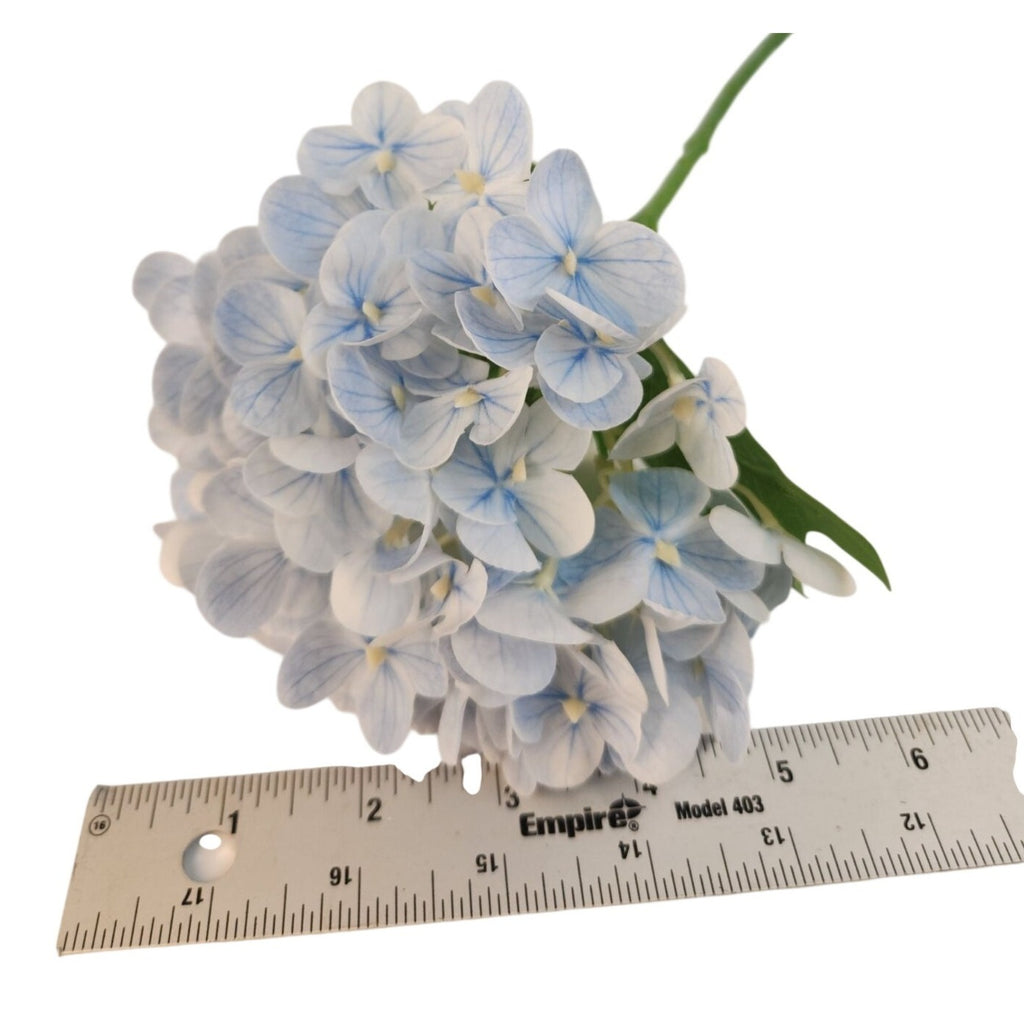 Soft Blue Artificial Hydrangea Stem Silk Flower Light Faux Floral Wedding Decor