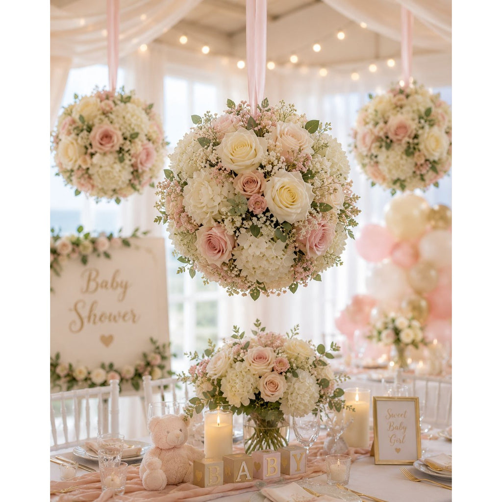 Set of 2 Styrofoam Balls Floral Kissing Ball Base Hanging Orb Wedding Decor DIY Centerpiece Farmhouse Craft Ball