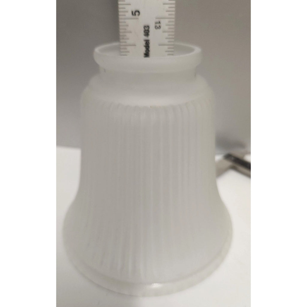 Vintage Frosted Glass Lamp Shade Ribbed Art Deco Mid Century Replacement