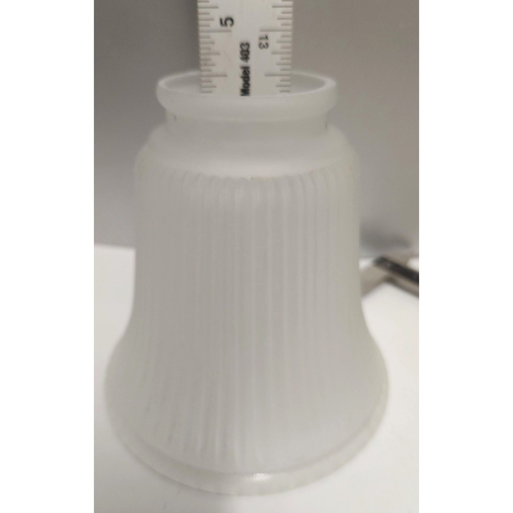 Vintage Frosted Glass Lamp Shade Ribbed Art Deco Mid Century Replacement
